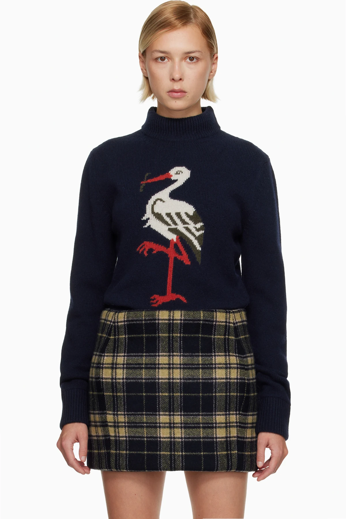 Navy Heron Knit Turtleneck