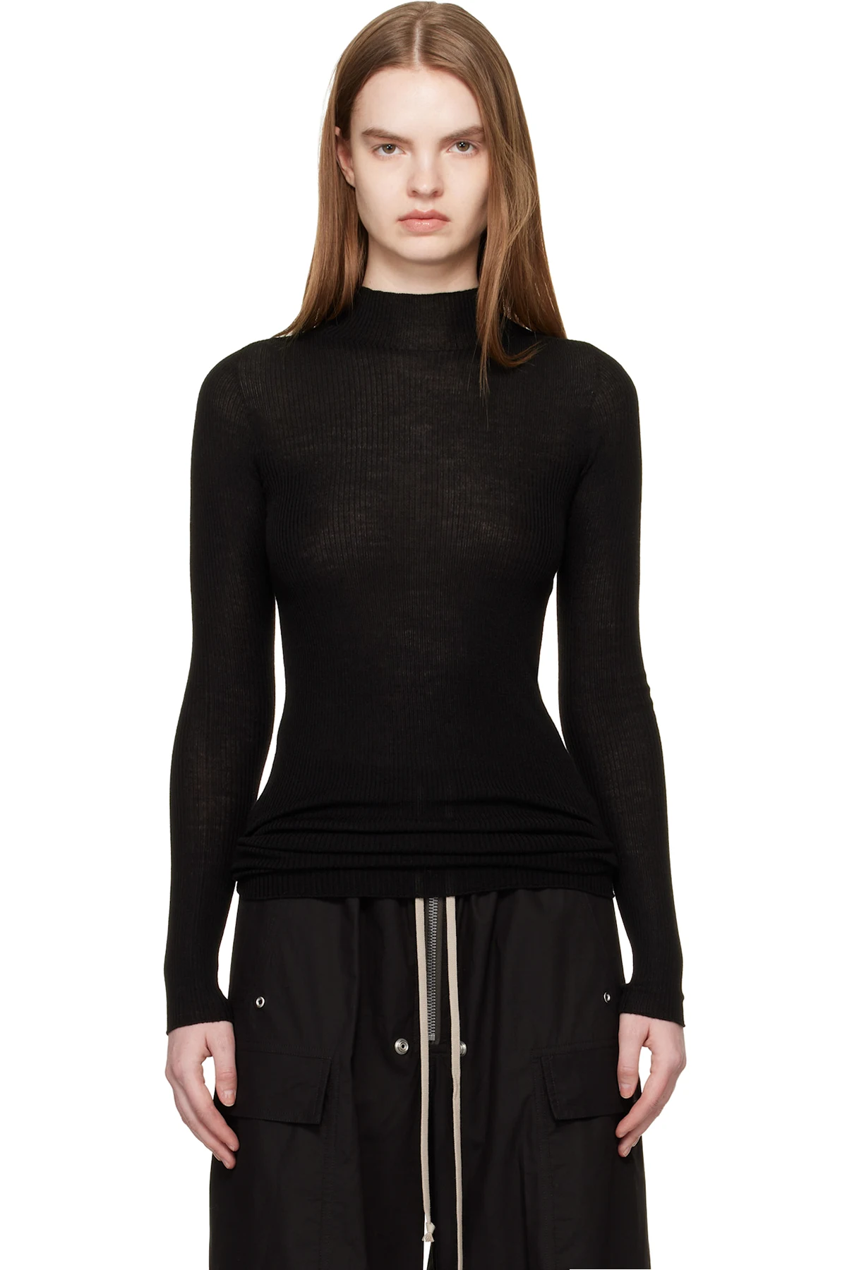 Black Temple LS Turtle Sweater