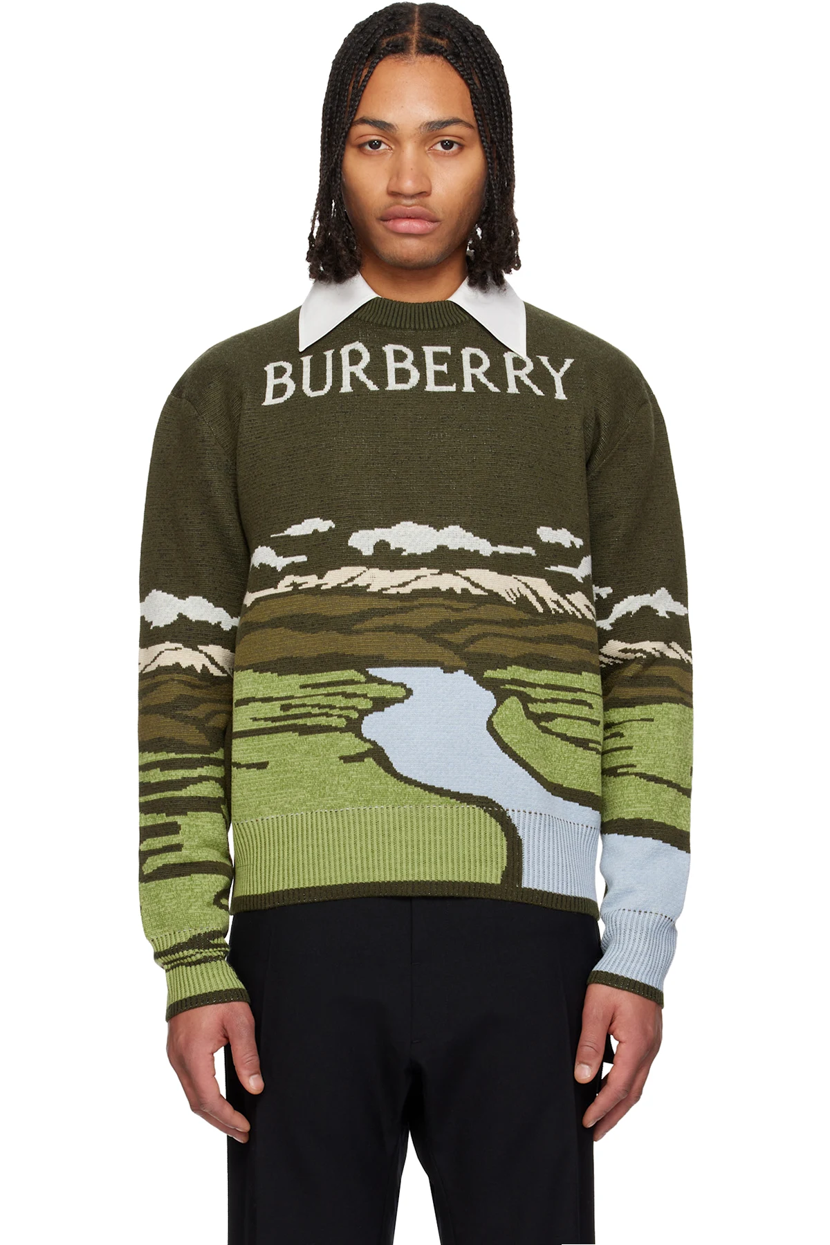 Green Landscape Wool Blend Sweater
