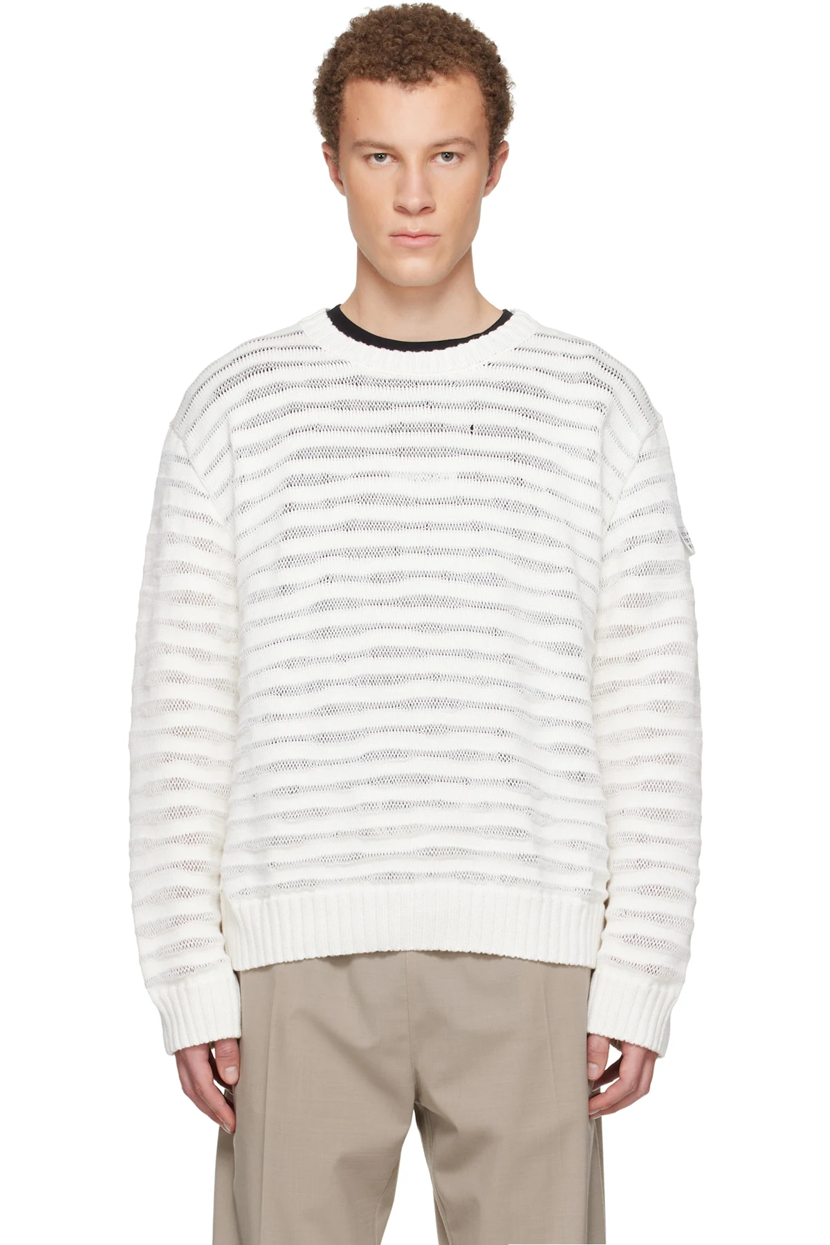 Off-White Open-Knit Stripe Sweater