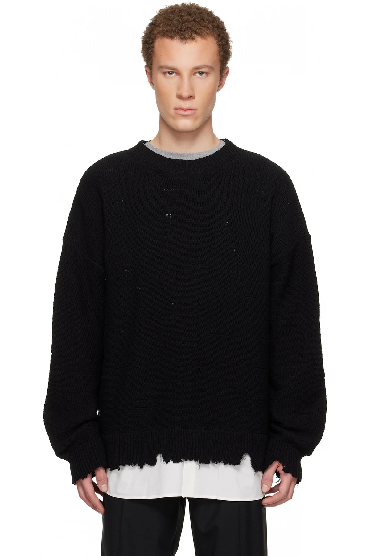 Black Distressed Sweater