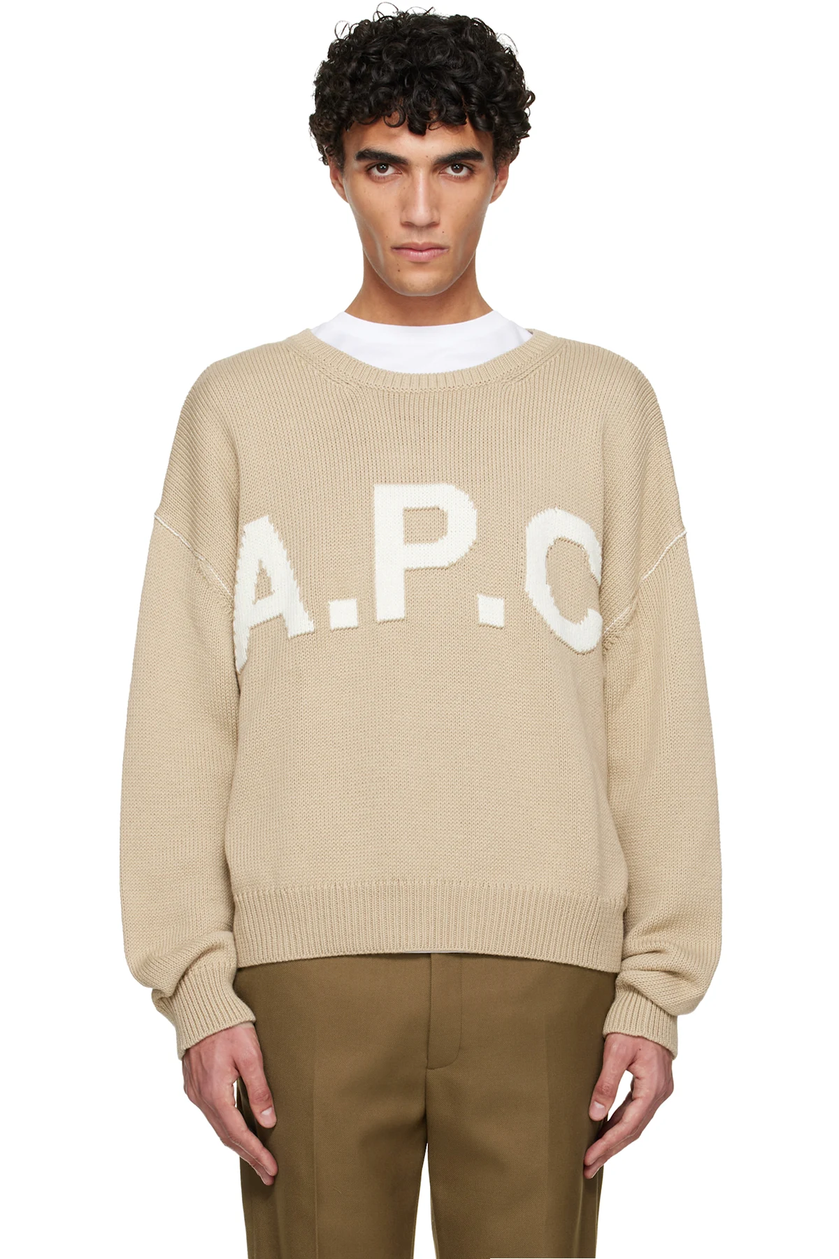 Beige Logo 'A.P.C.' Sweater