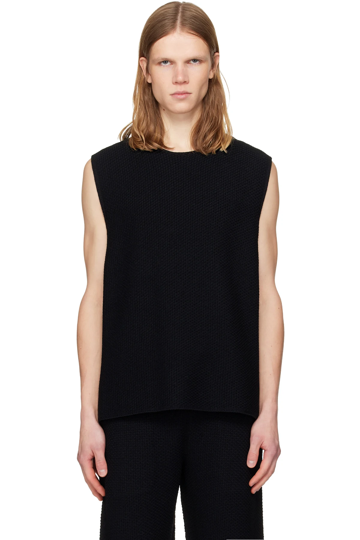 Black Rustic Knit Vest