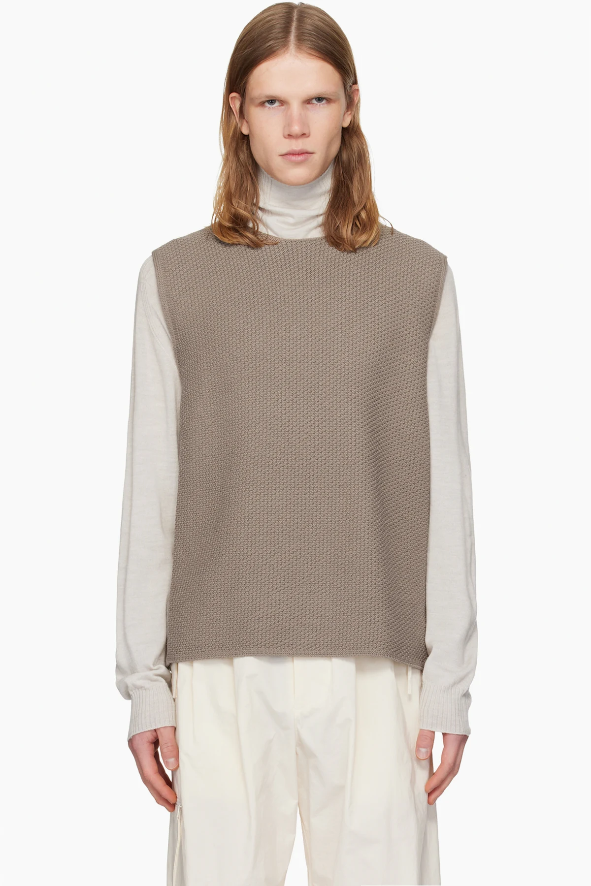 Taupe Rustic Knit Vest