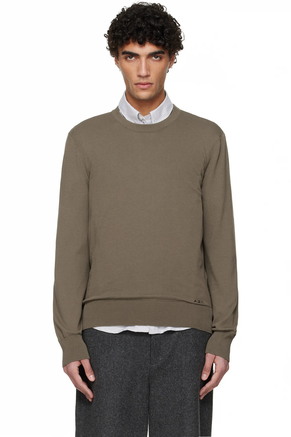 Khaki Cotton Sweater