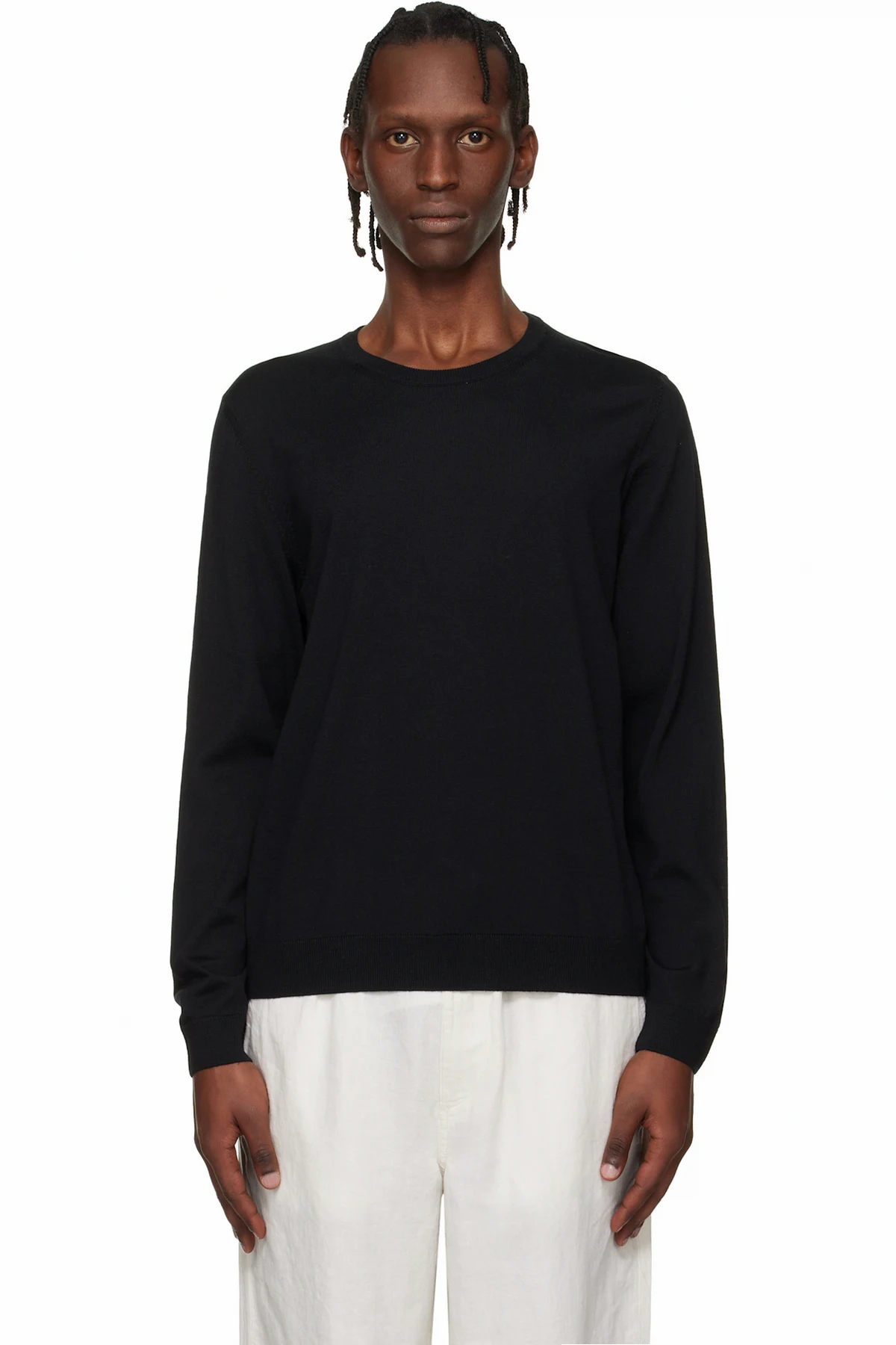 Black Slim-Fit Merino-Wool Sweater