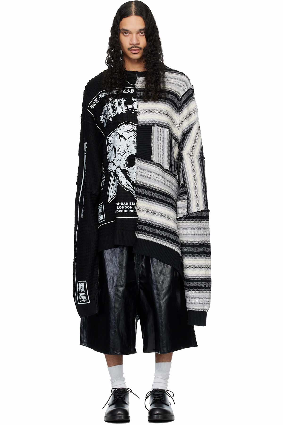 Black & Gray Down Cycled Sweater