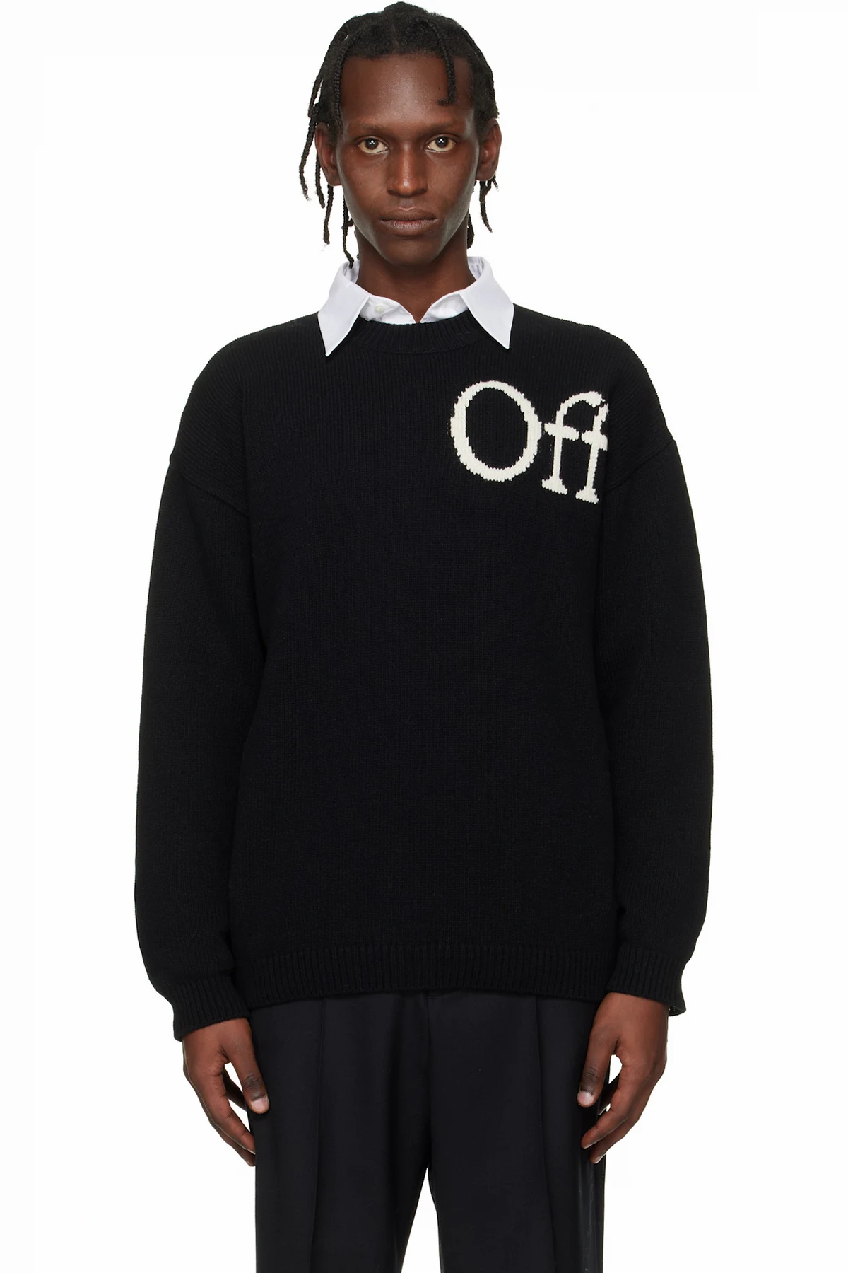 Black Bookish Knit Crewneck Sweater