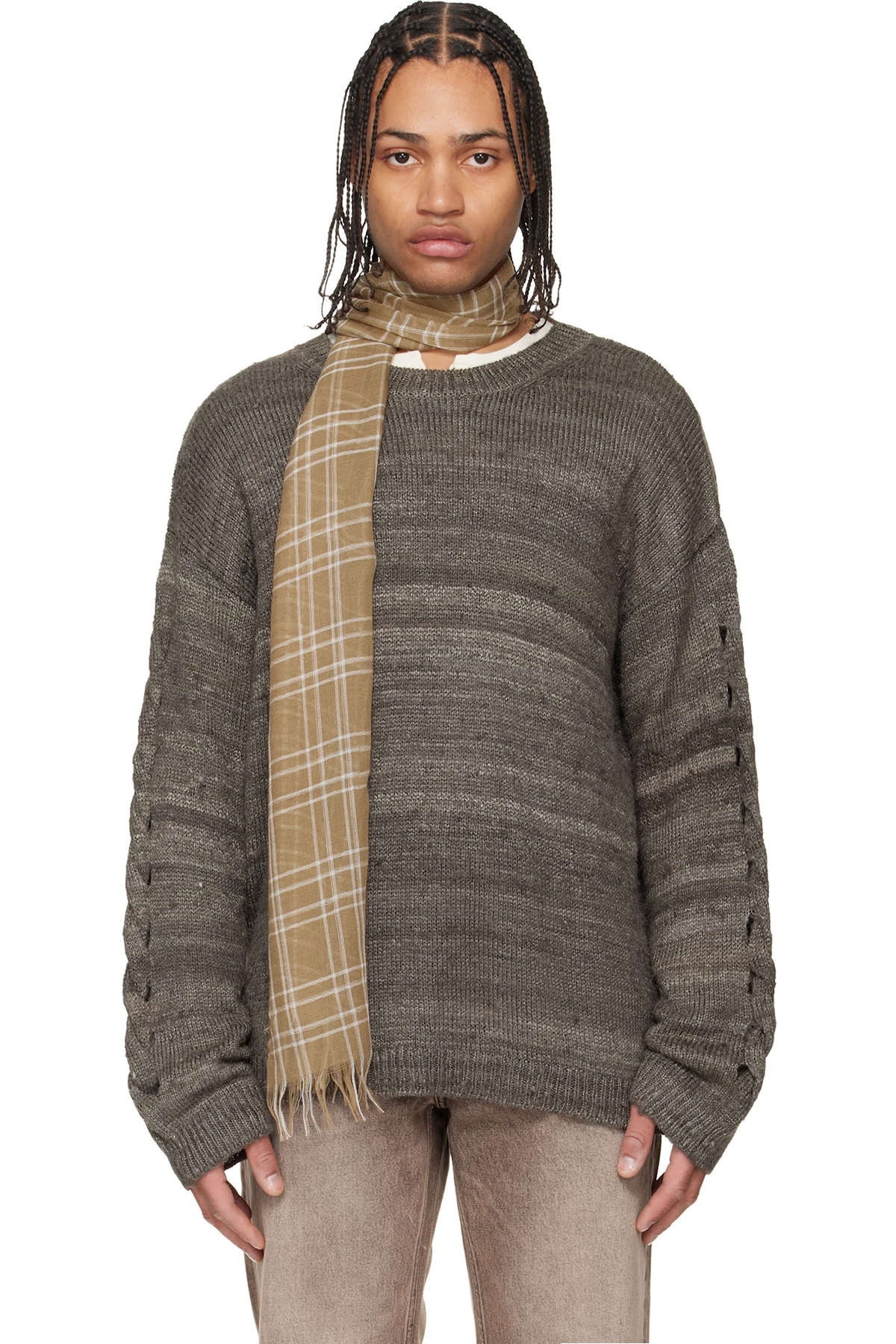 Brown Popover Roundneck Sweater