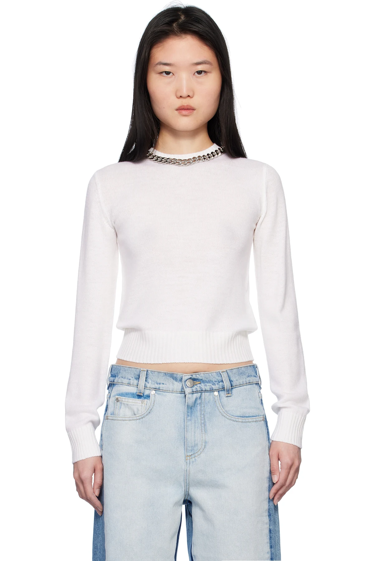 Off-White Falabella Chain Fine-Knit Sweater