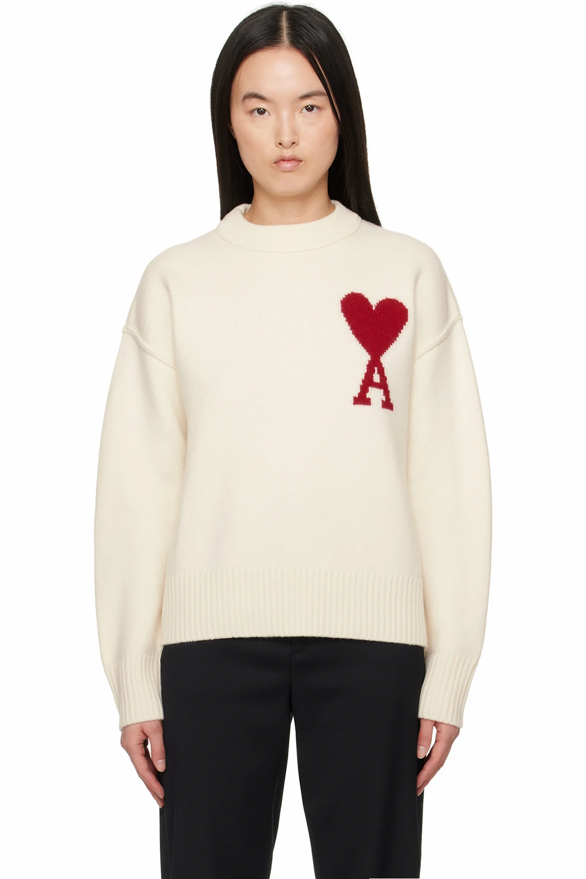 Off-White Wool Ami de Coeur Sweater