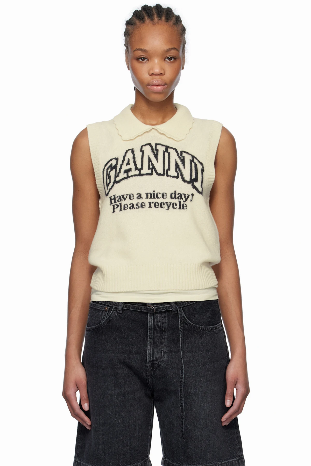 Off-White Graphic Wool Mix Collar Vest