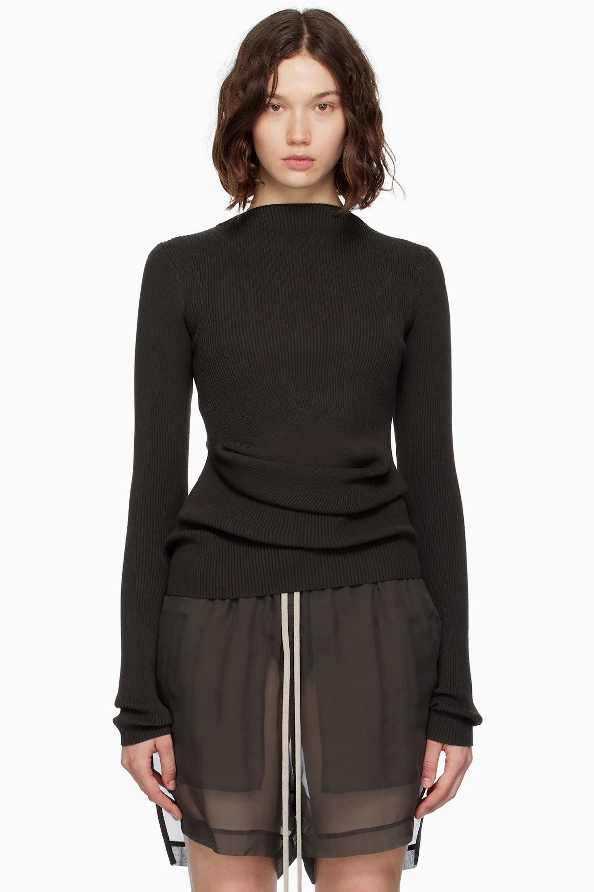 Brown Concordians Ribbed Knit Babel Sweater