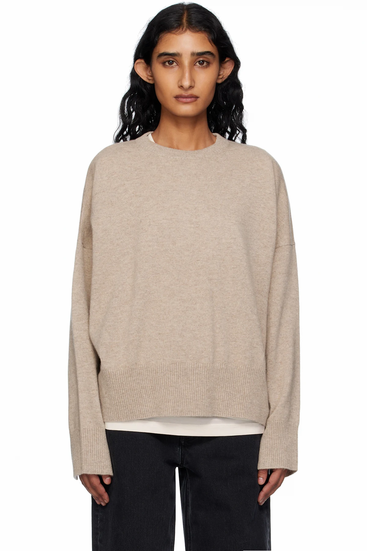 Beige Anaa LDS Cashmere Sweater