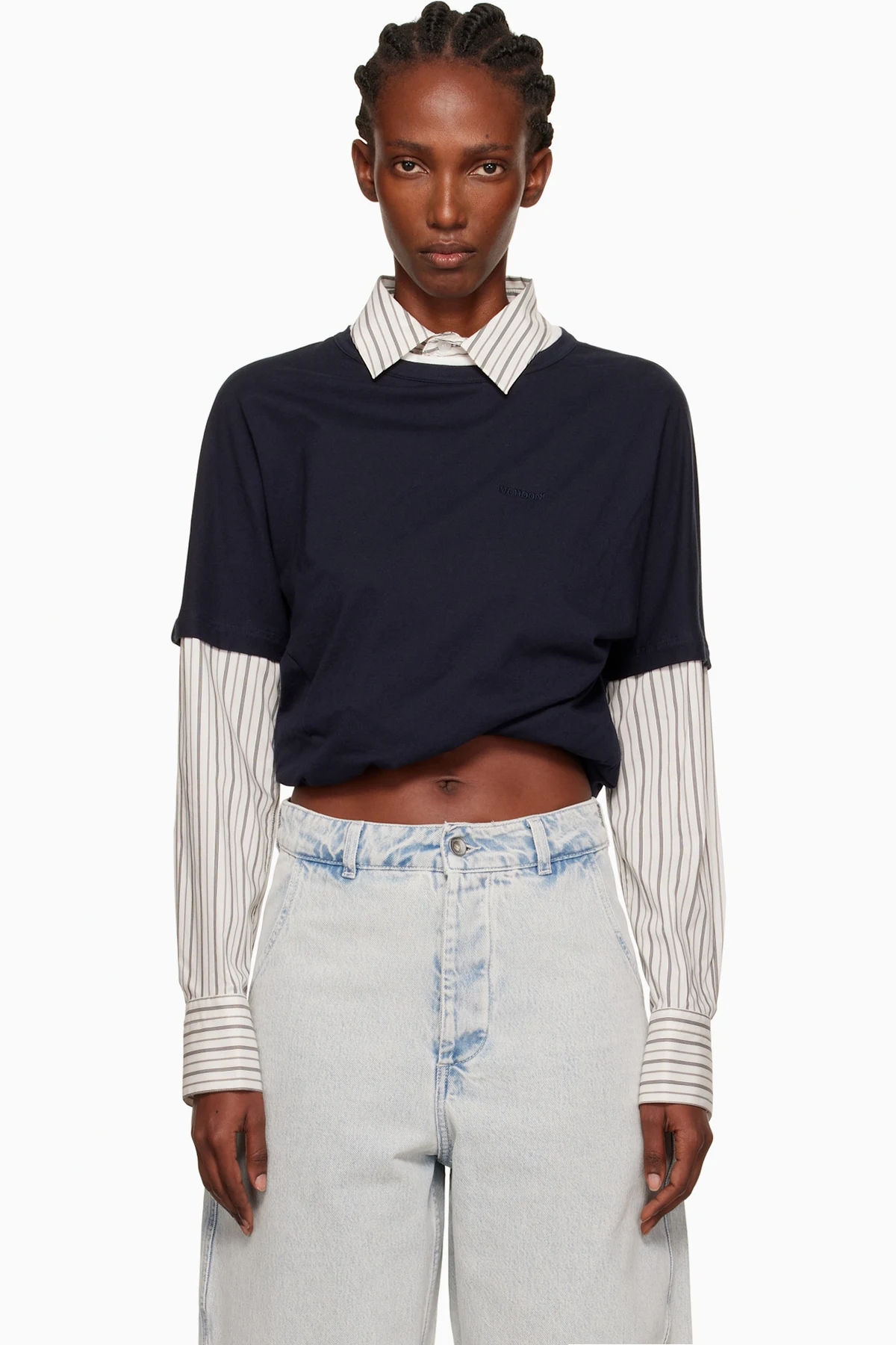 Navy Layered Twist Top