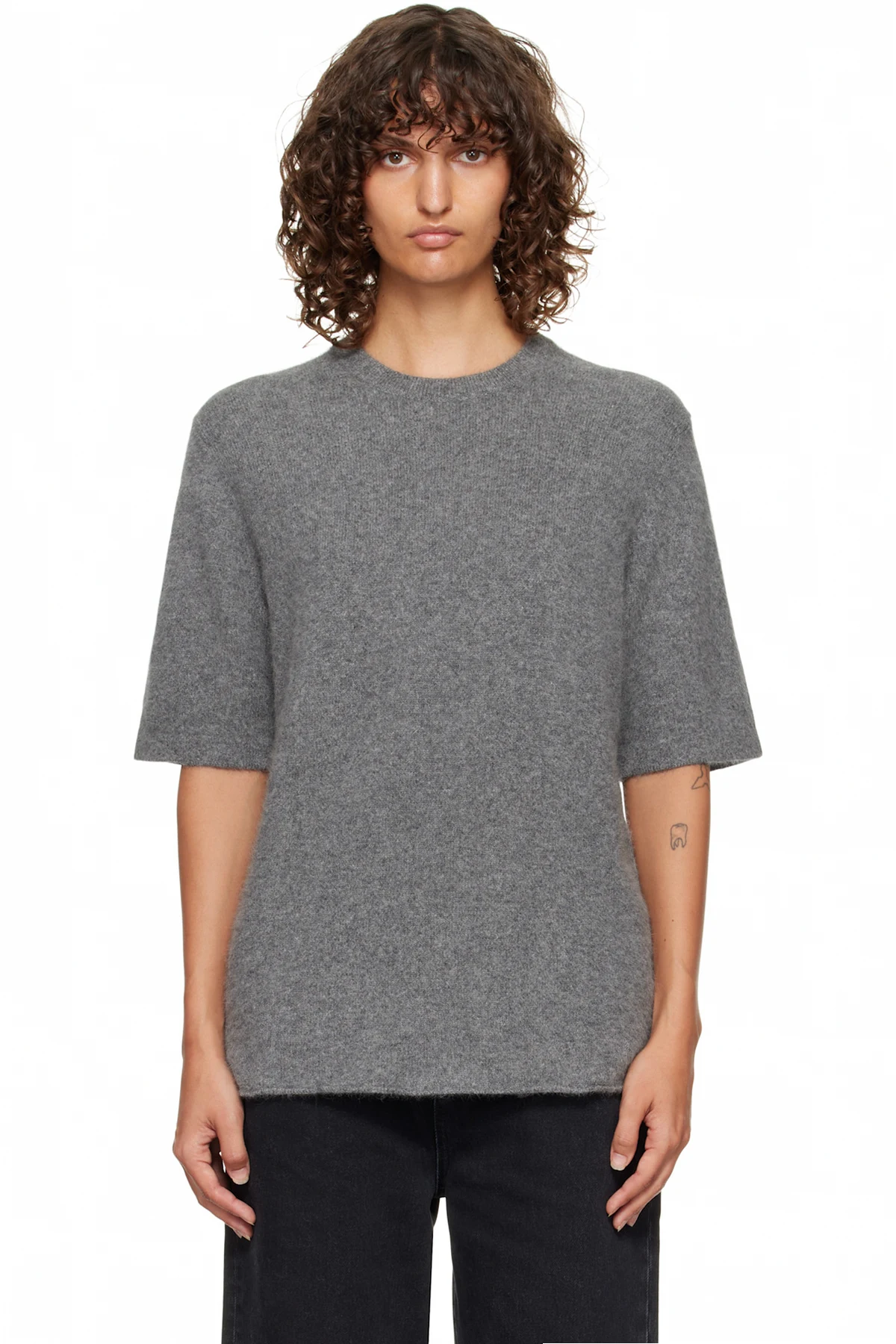Gray Raven Yak Blend Short Sleeves Sweater