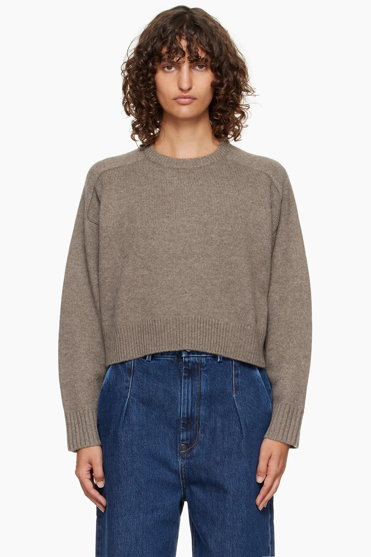 Taupe Bruzzi LDS Boxy Cashmere Sweater