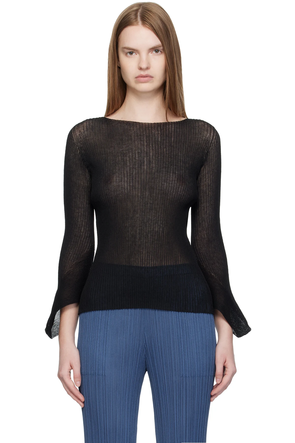Black Spikelet Knit Sweater