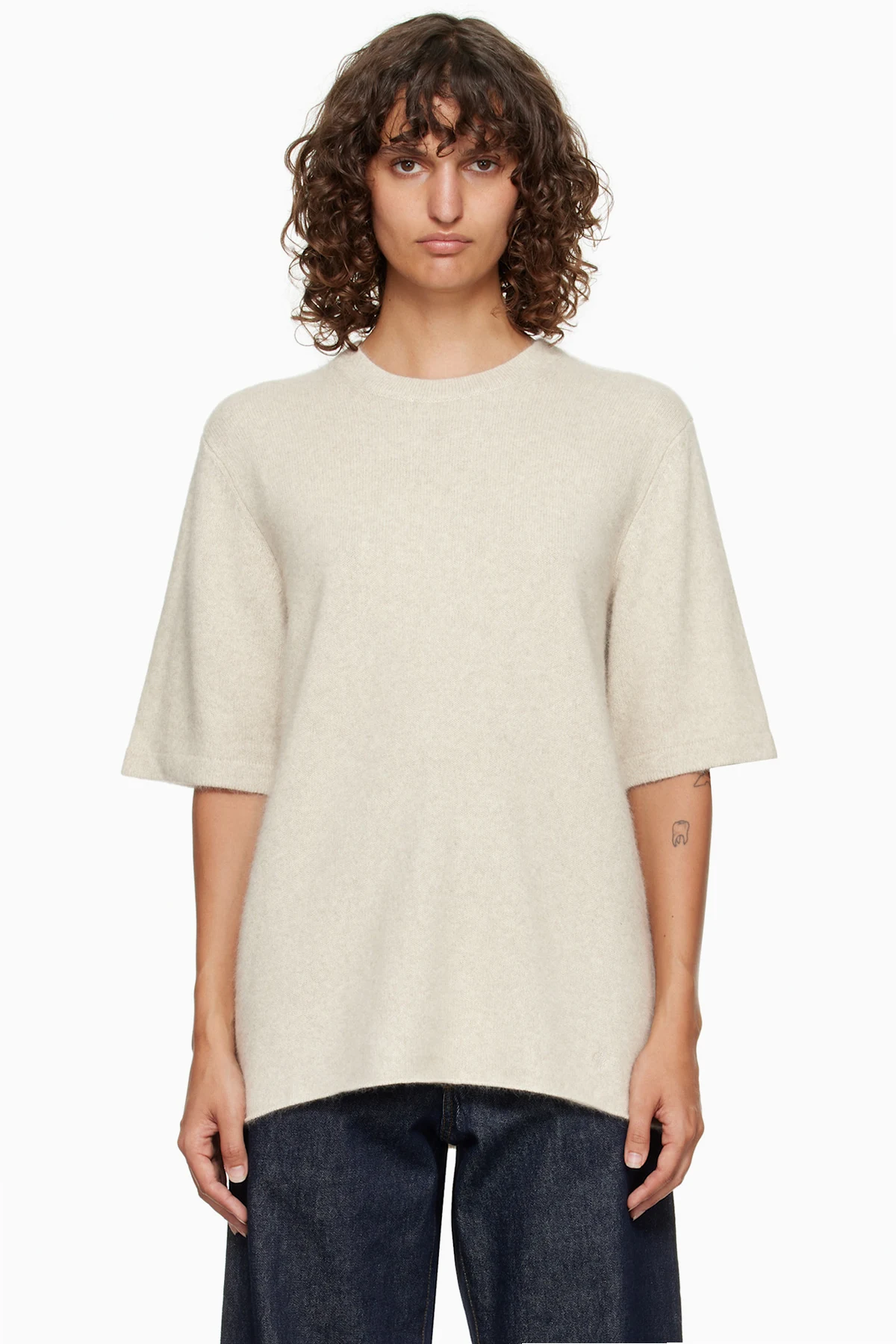 Off-White Raven Yak Blend Short Sleeves Sweater
