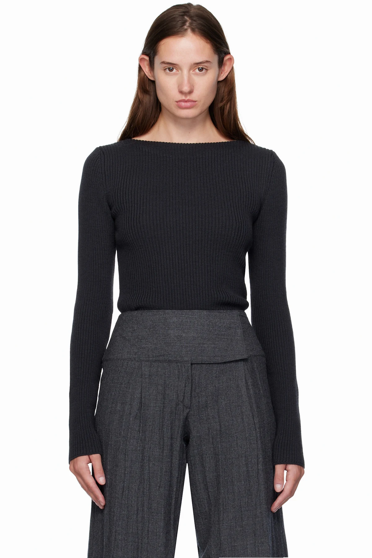 Black & Beige Strict Knit Sweater