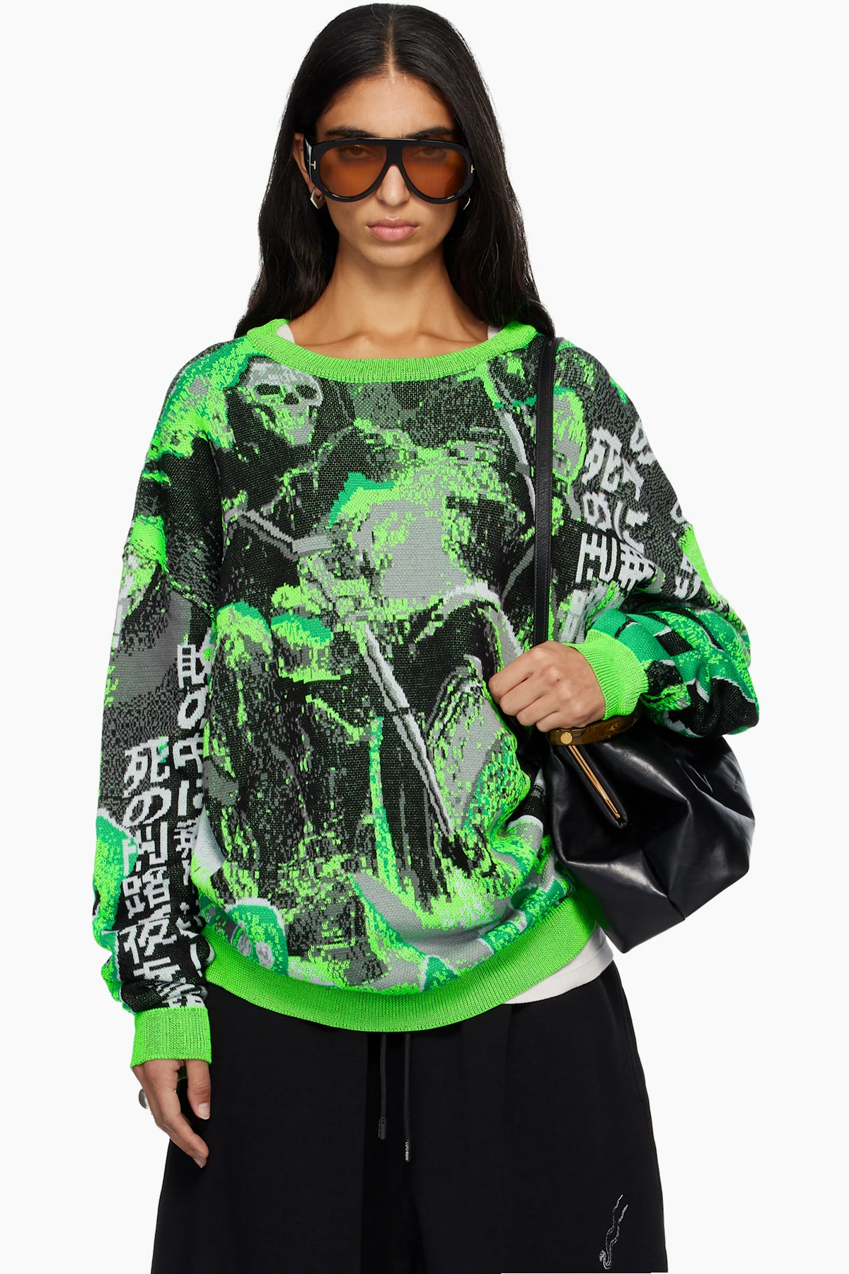 Green Misfit Jacquard Sweater