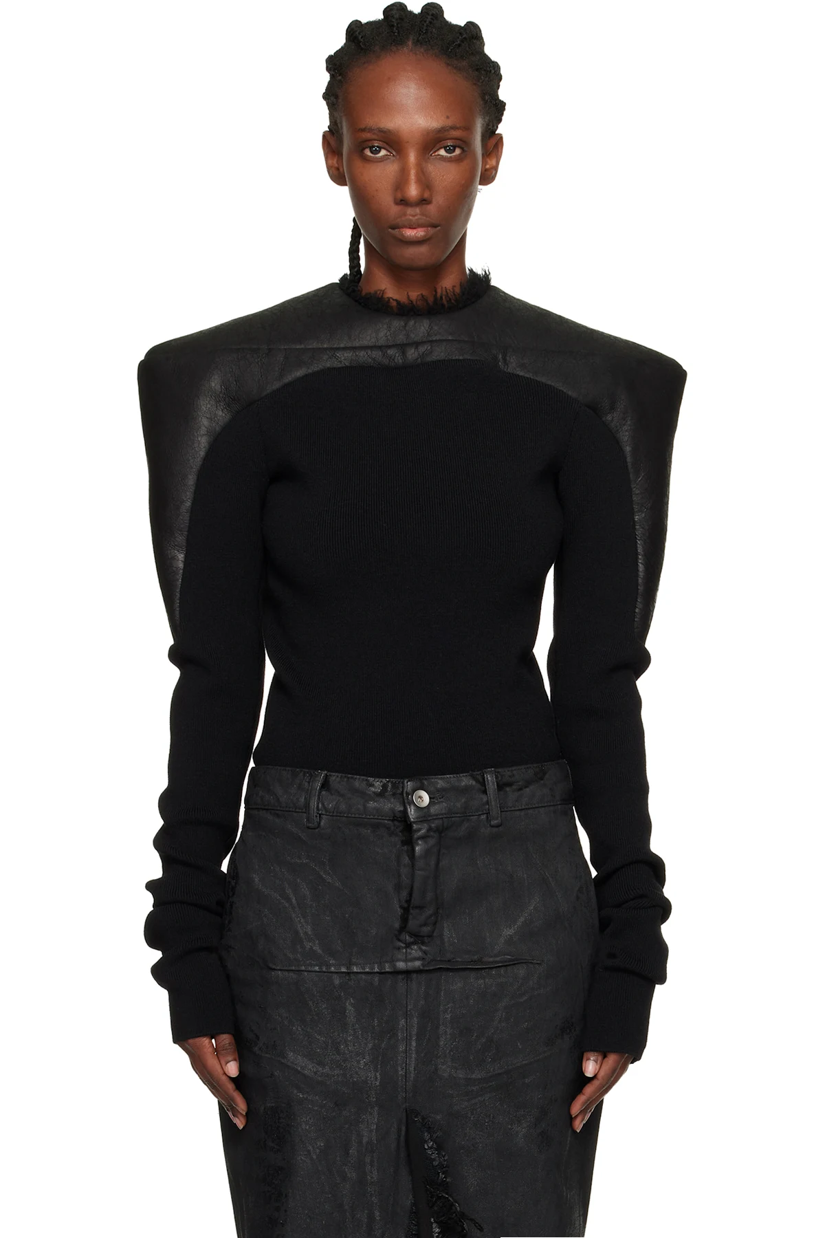 Black Concordians Runway Girdered Reversible Sweater