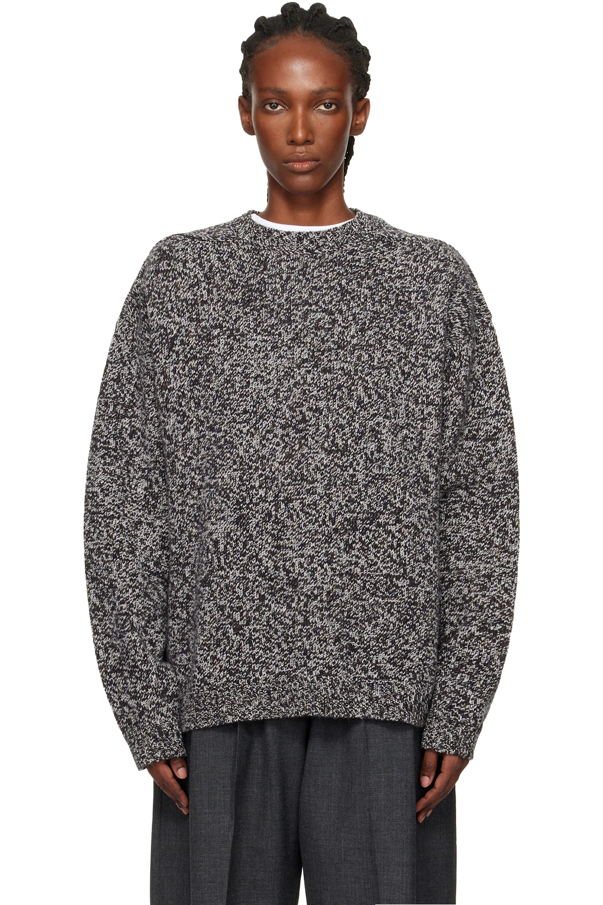 Gray Hemyl Knit Sweater