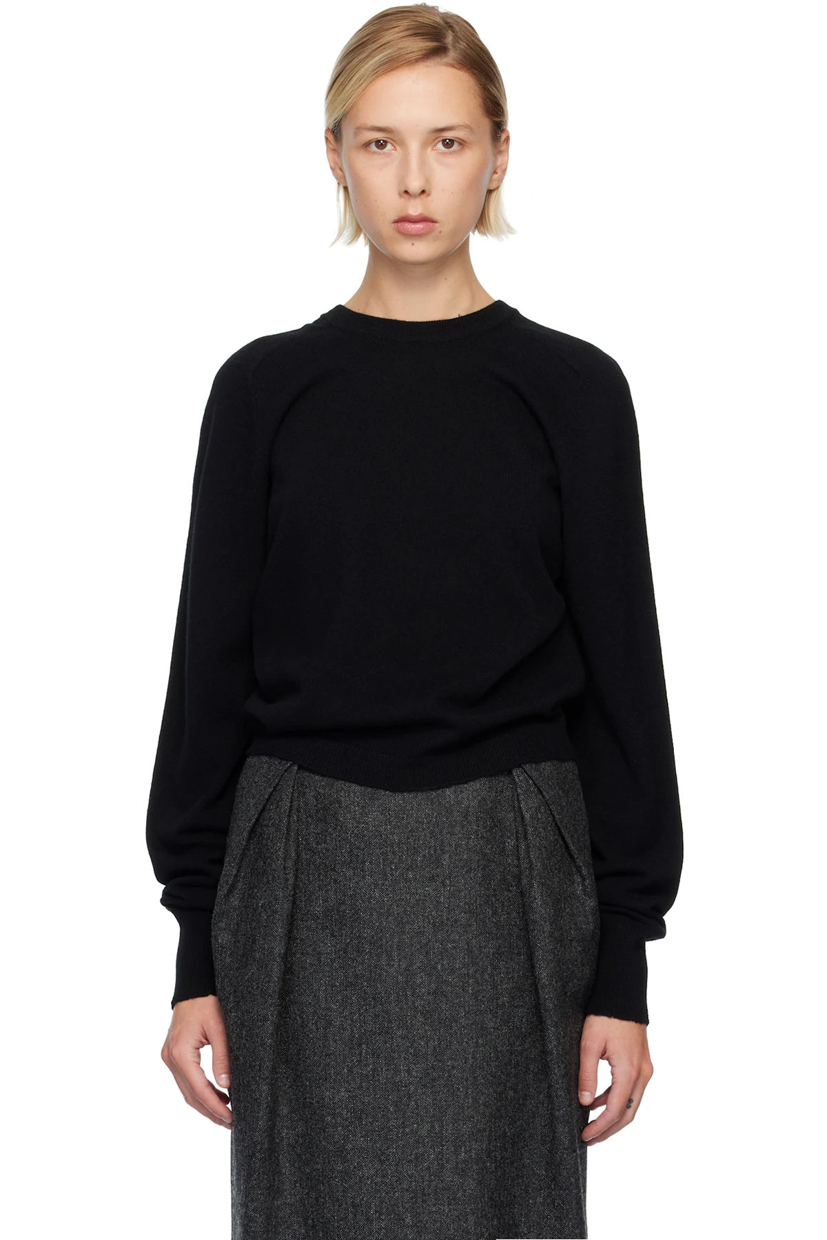 Black Wool Knit Sweater