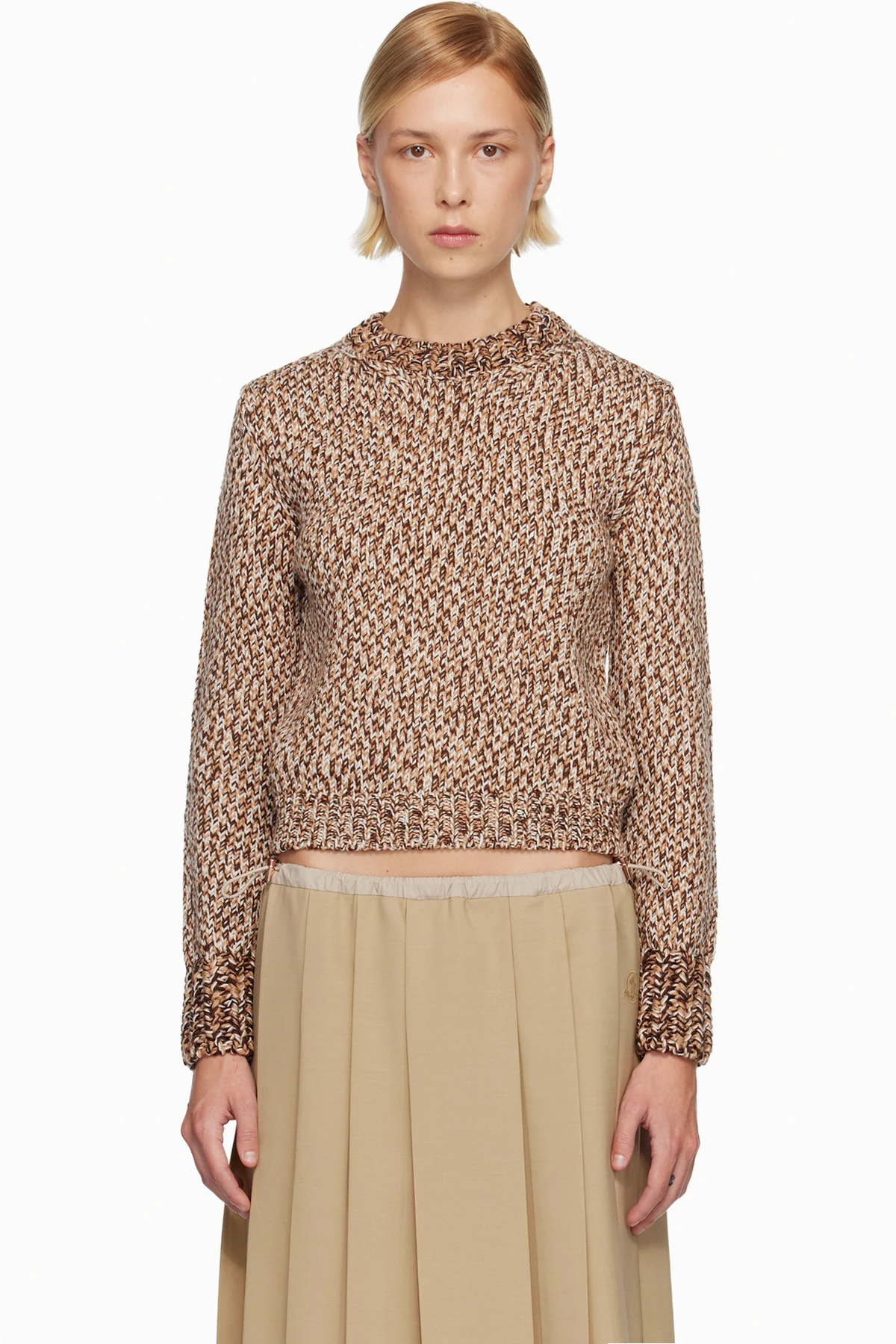 Brown Mouliné Wool Sweater