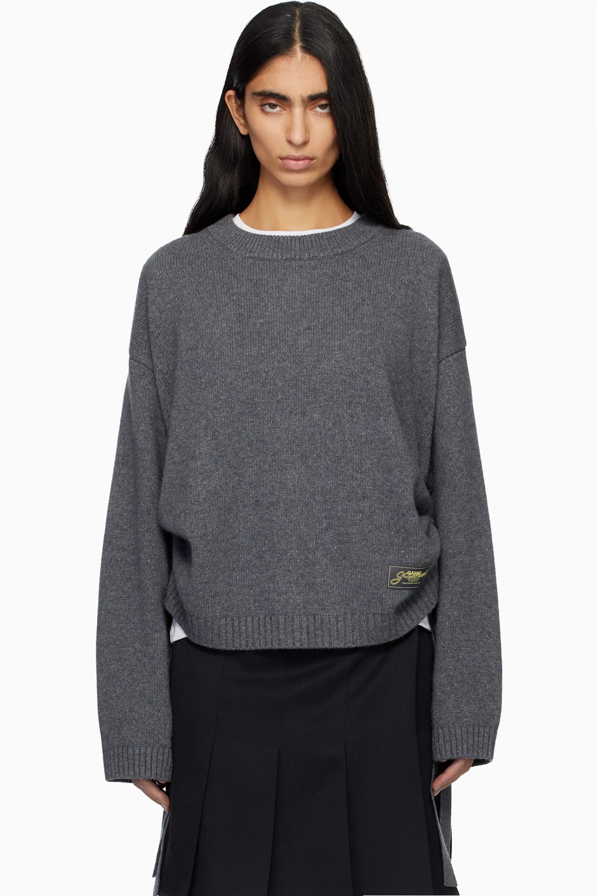 Gray Future Wool Mix Oversized Sweater