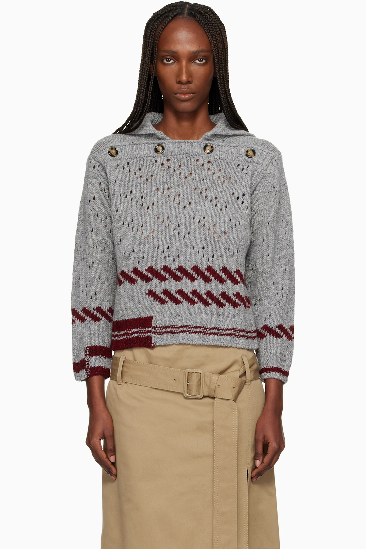 Gray Shetland Wool Shrunken Sailor Sweater