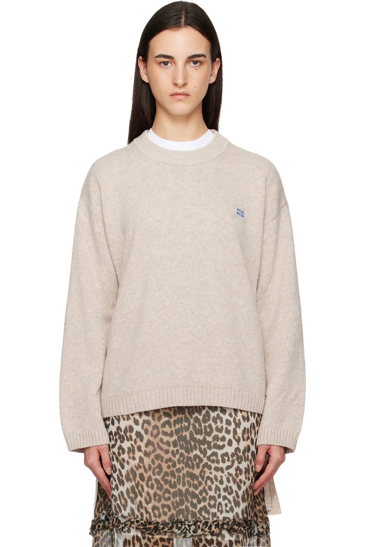 Beige Wool Mix Jumper Sweater