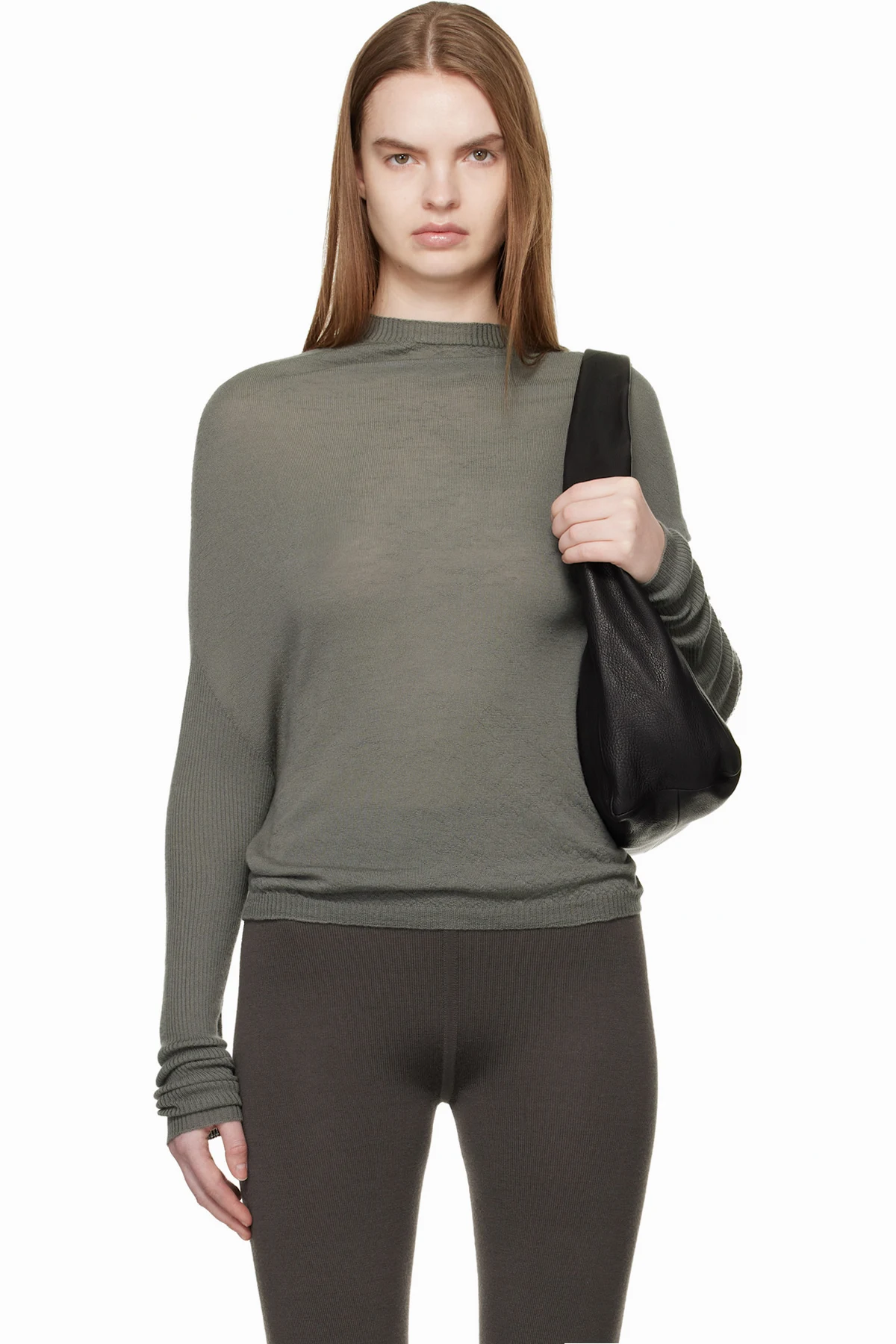 Khaki Temple Crater Knit Sweater