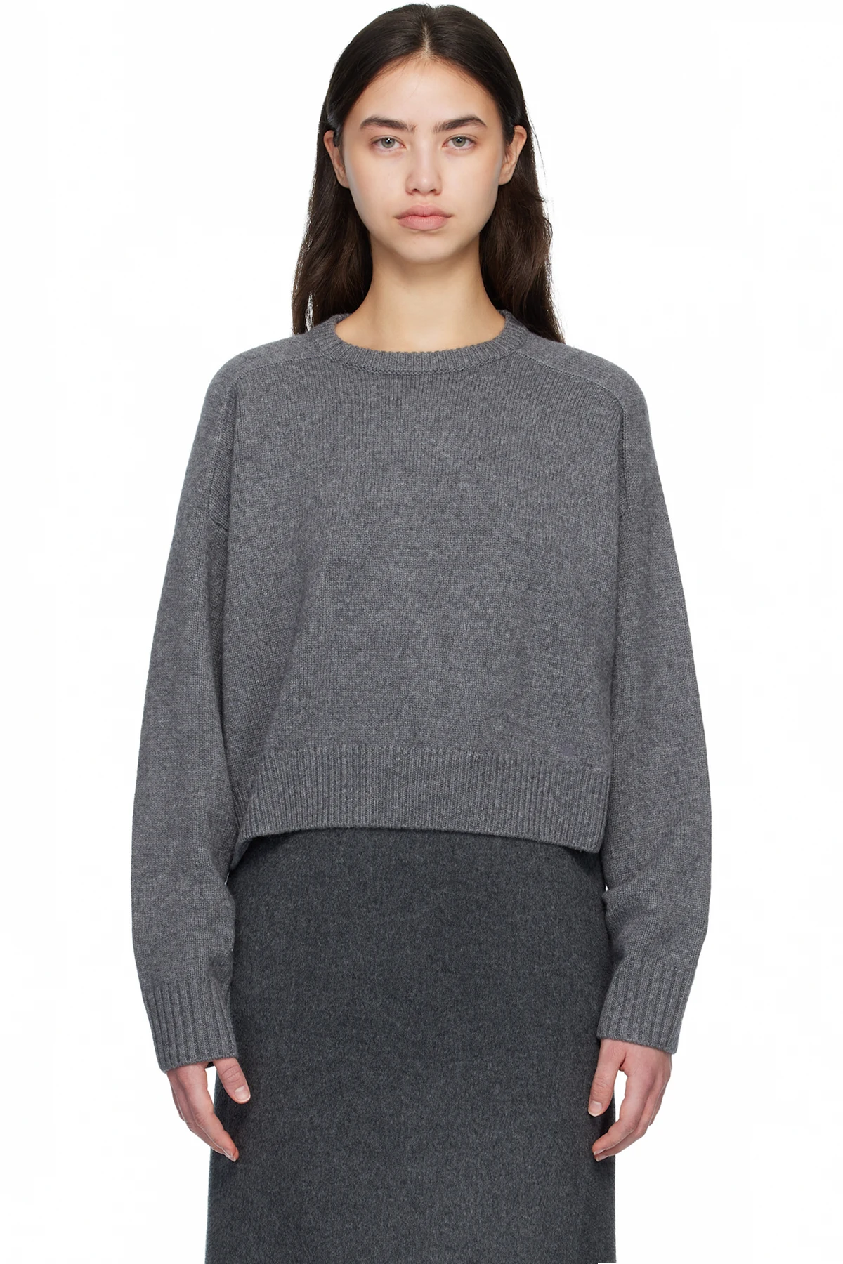 Gray BRUZZI LDS Cropped Sweater