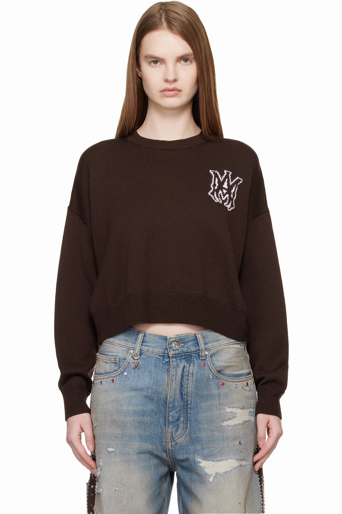 Brown MA Crew Sweater