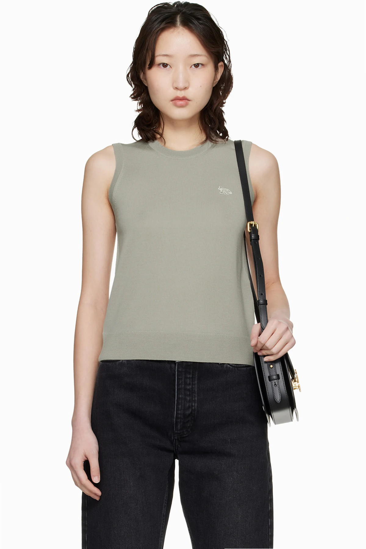 Beige Baby Fox Fine Merino Sweater Vest