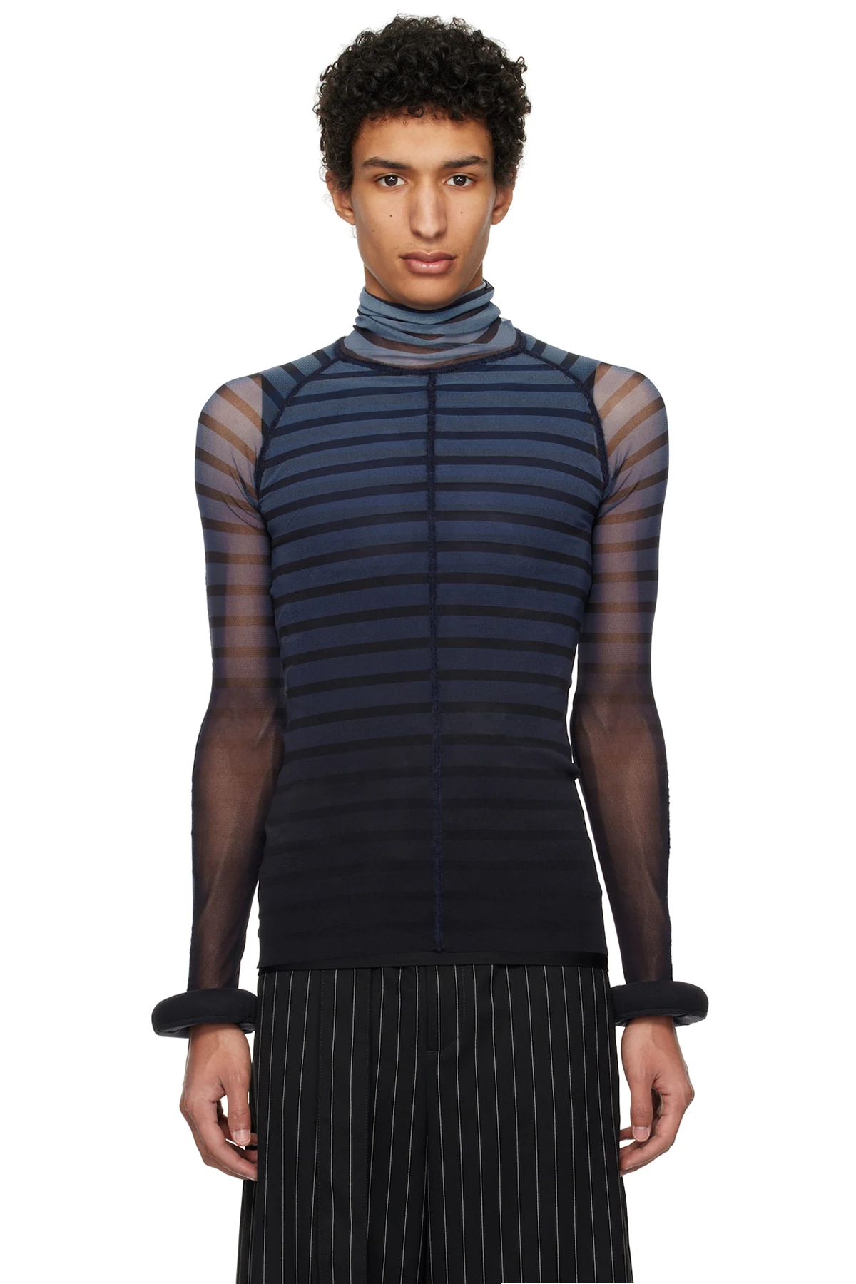 Black & Blue 'The 3D Striped' Top