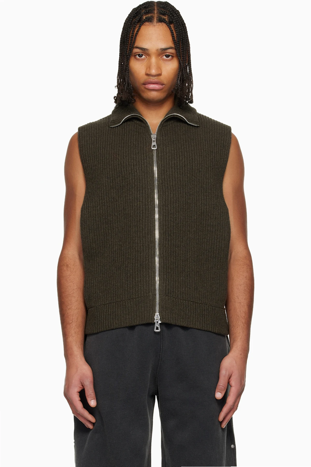 Brown Turtleneck Sweater Vest