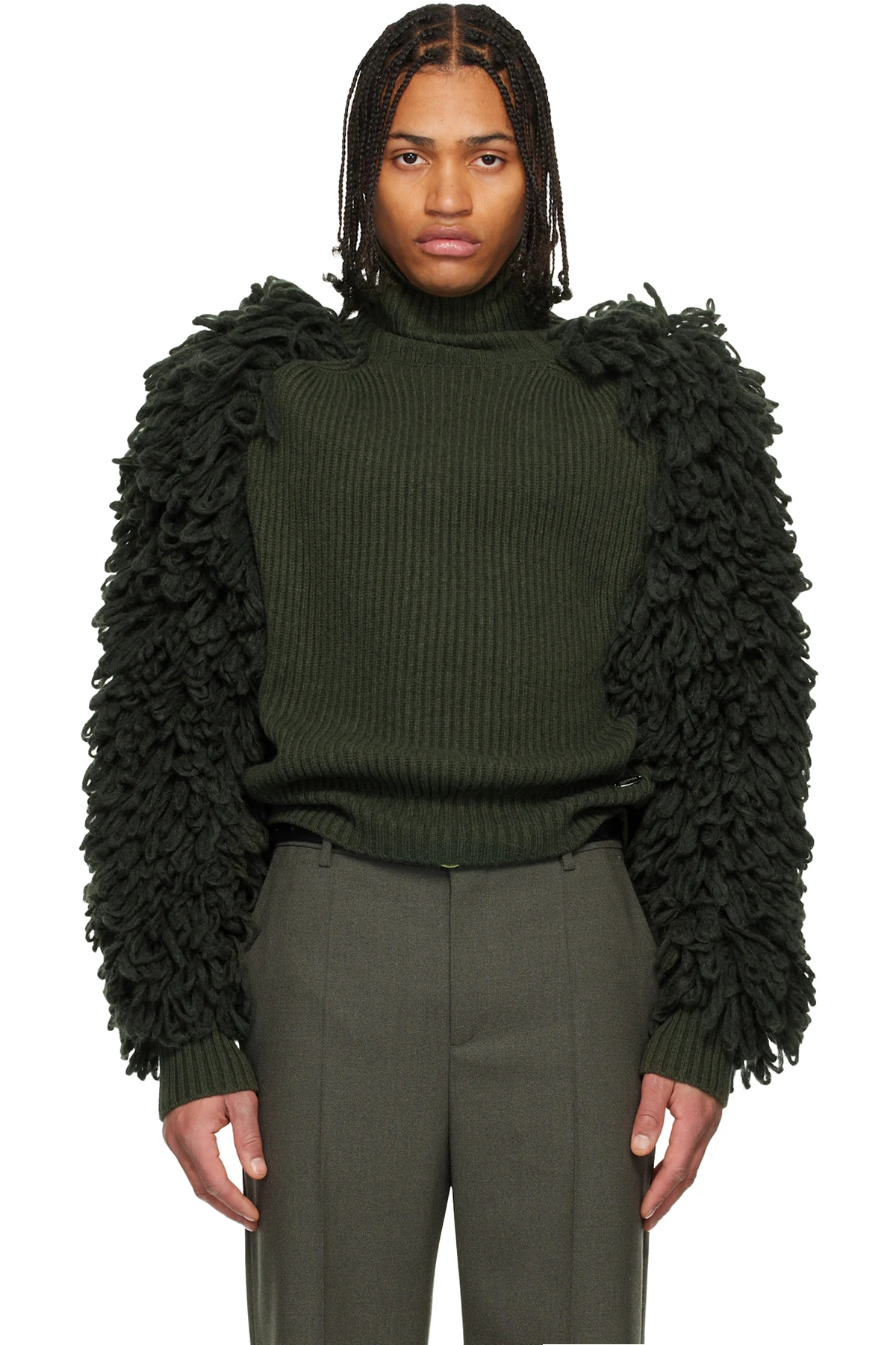 Green 'The Loop-Stitch' Turtleneck