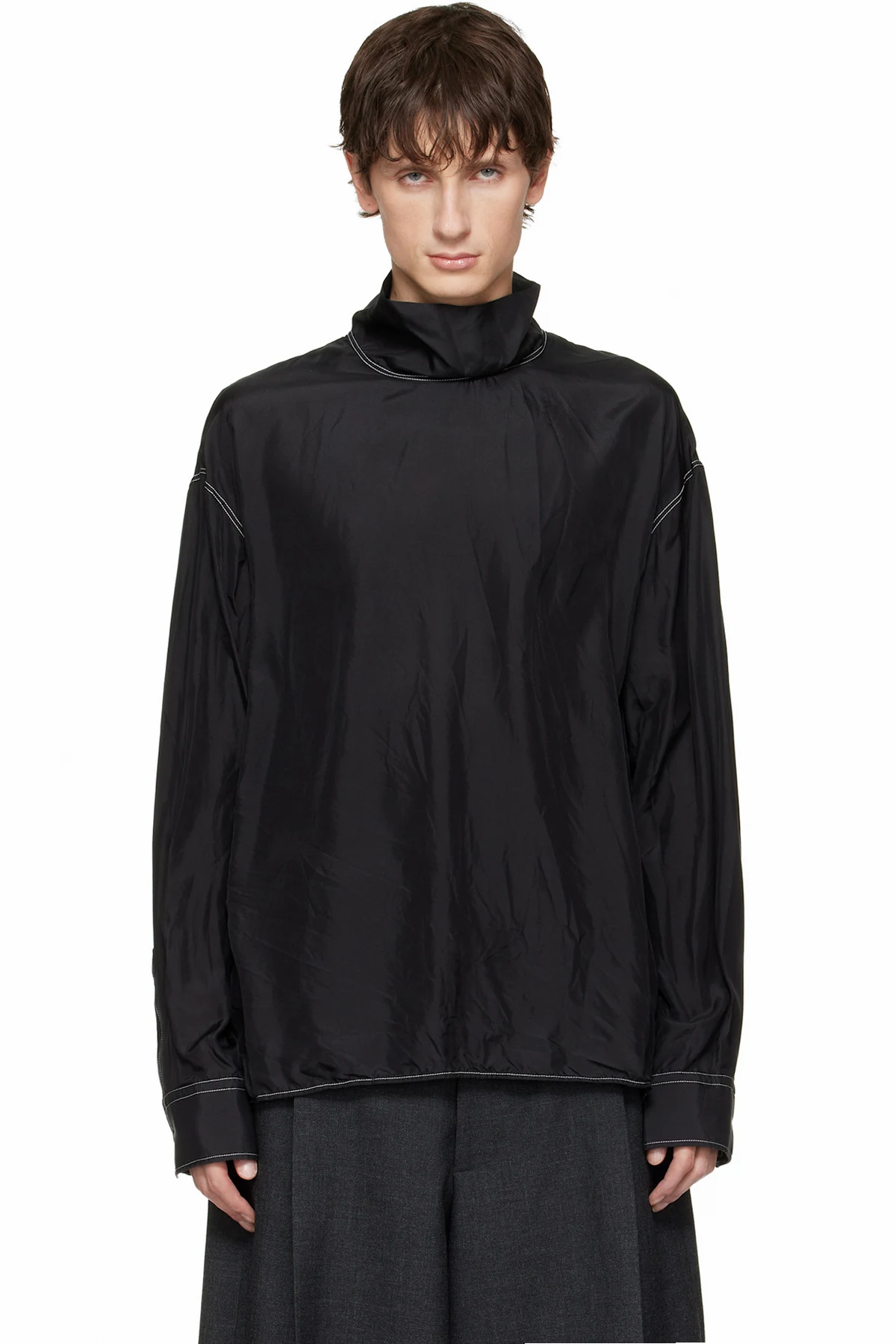 Black Silk Turtleneck