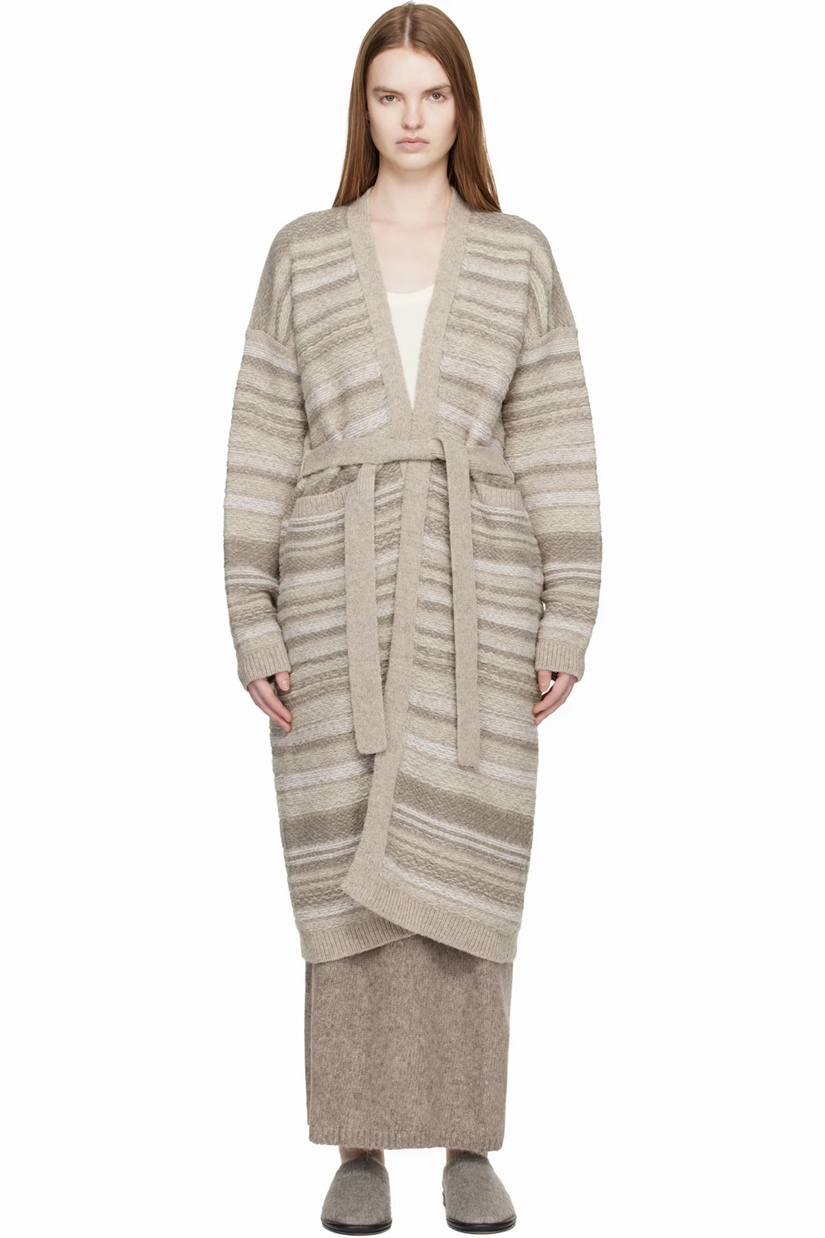 SSENSE Exclusive Gray Jacquard Long Cardigan