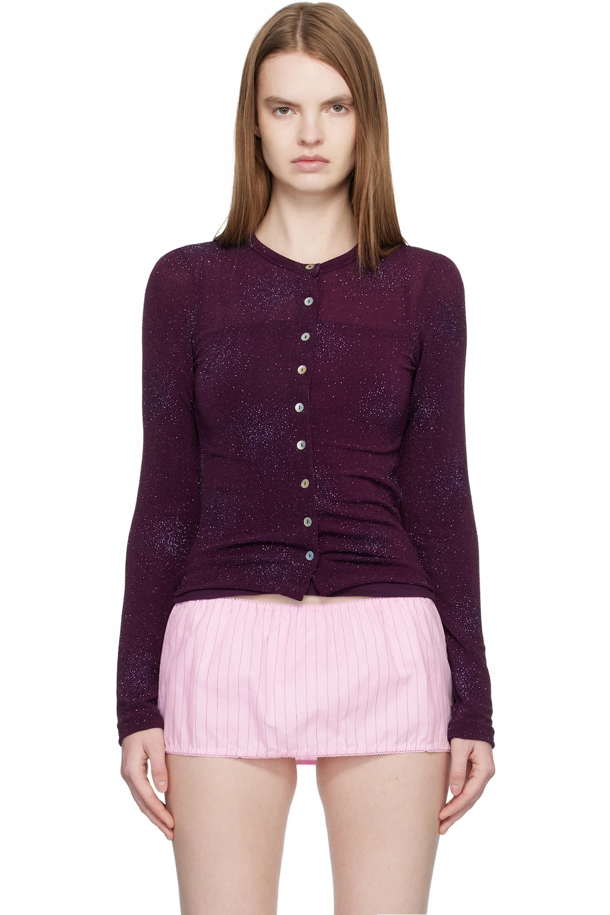 Purple Isola Sparkly Cardigan & Tank Top Set