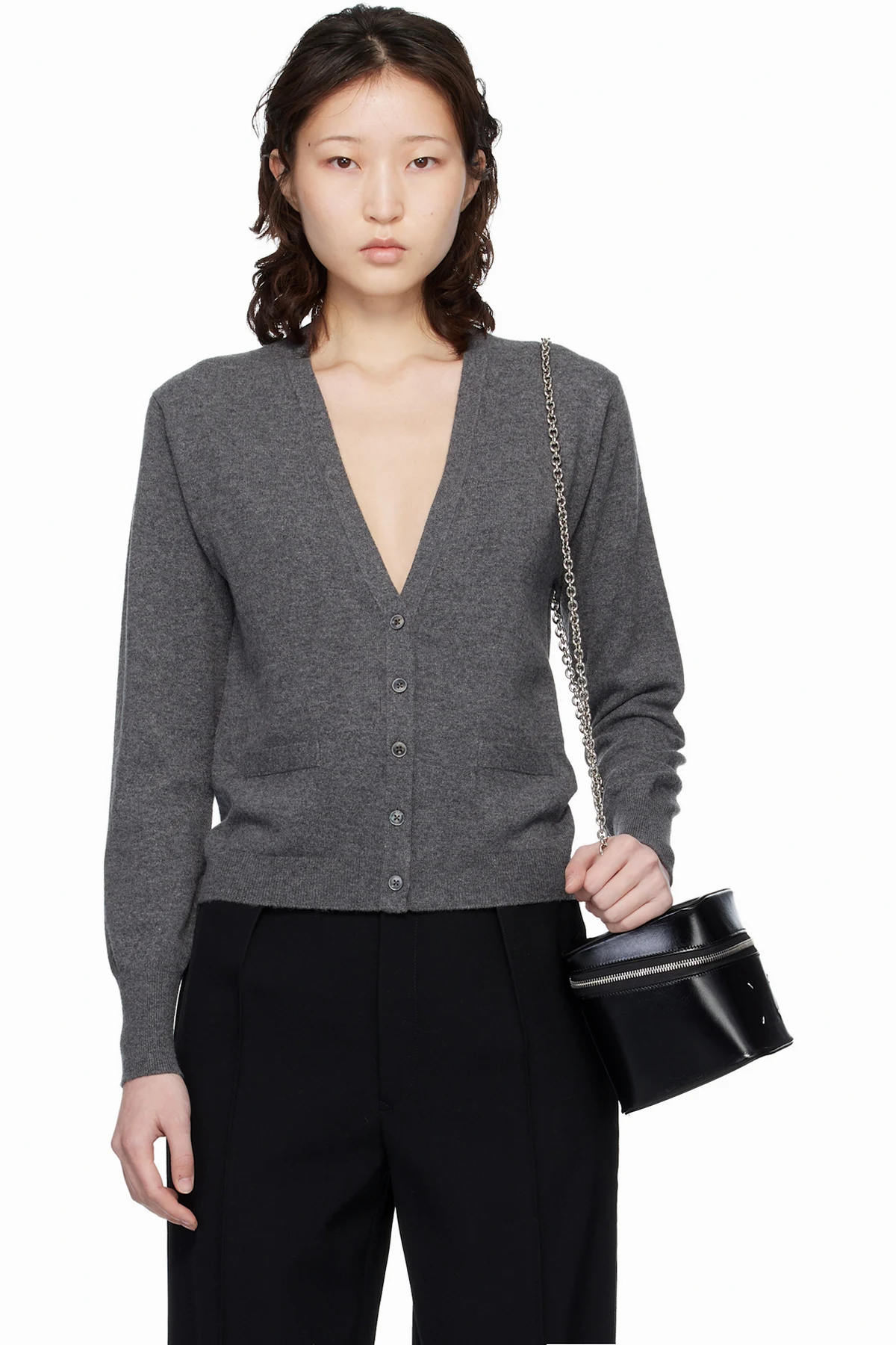 Gray Virgin Wool Cardigan