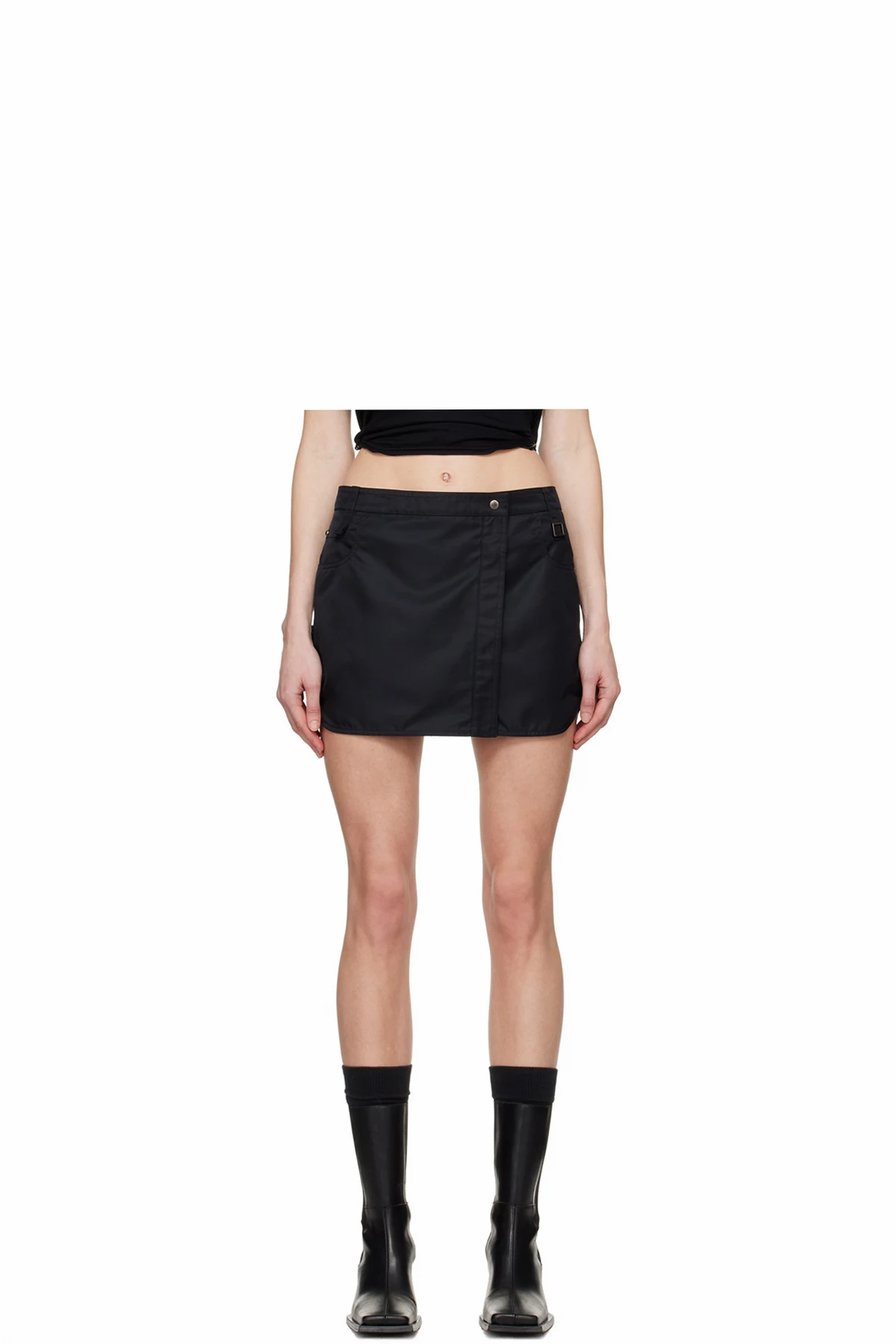 Black Wrap Miniskirt
