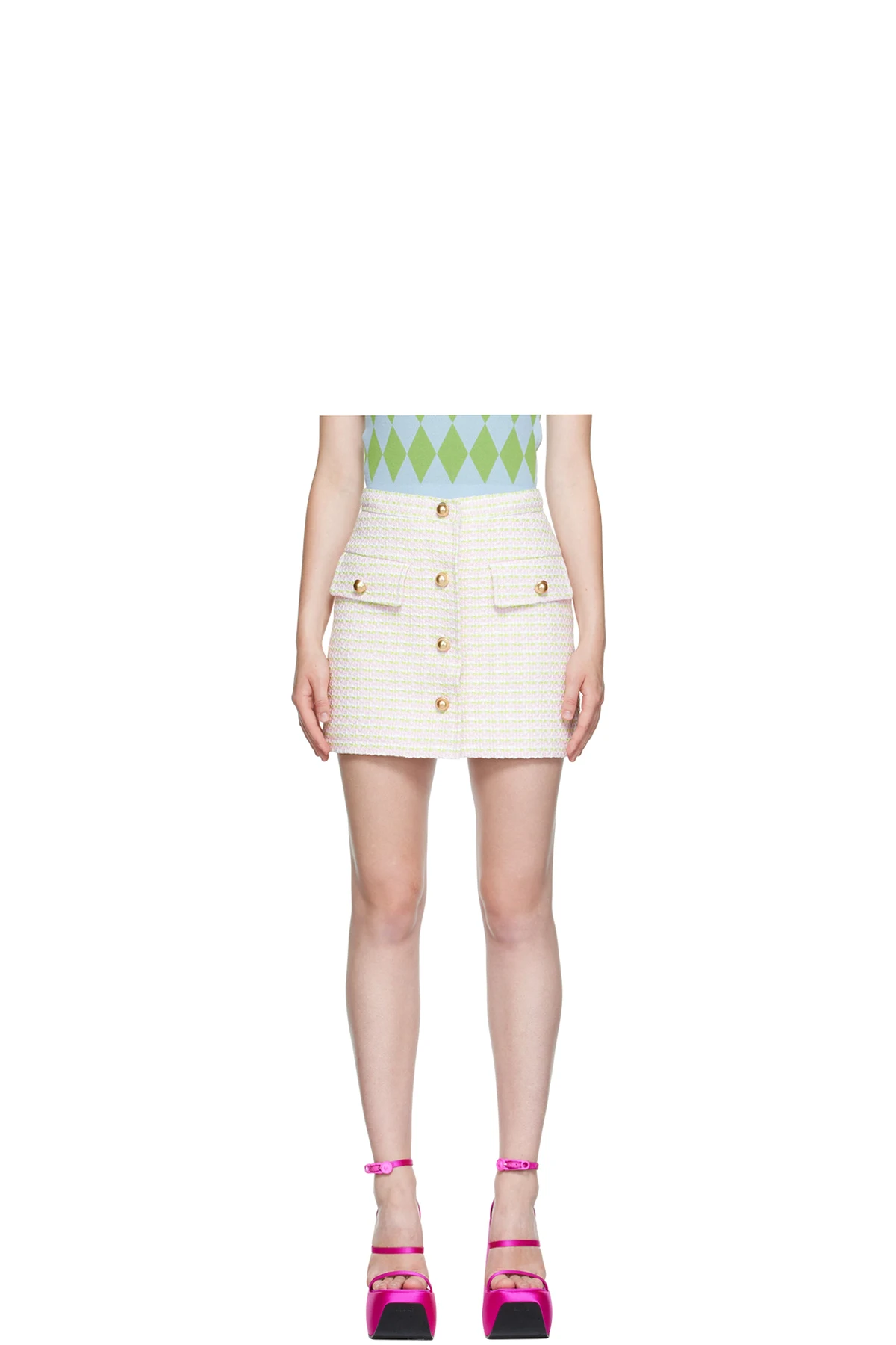 Pink Tweed Miniskirt