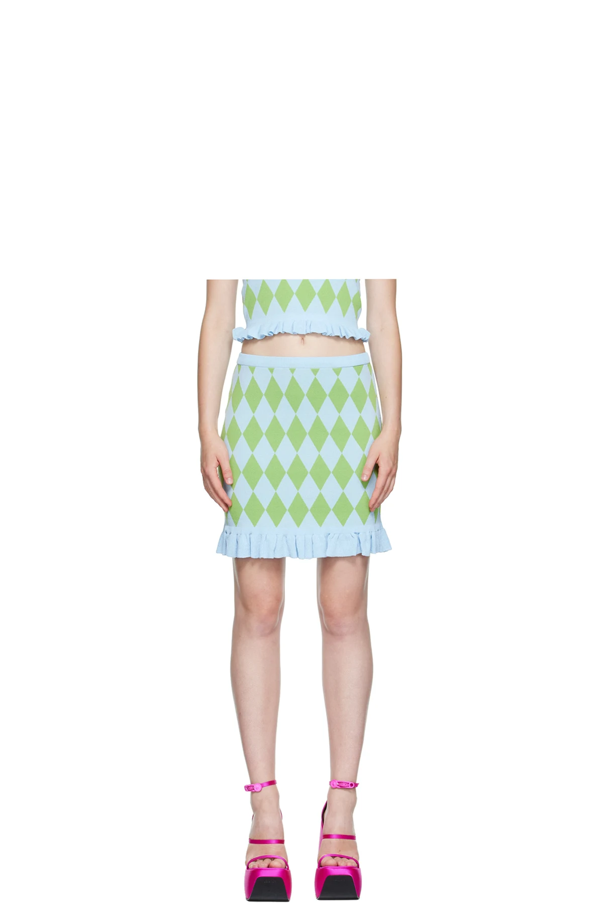 SSENSE Exclusive Blue Argyle Miniskirt