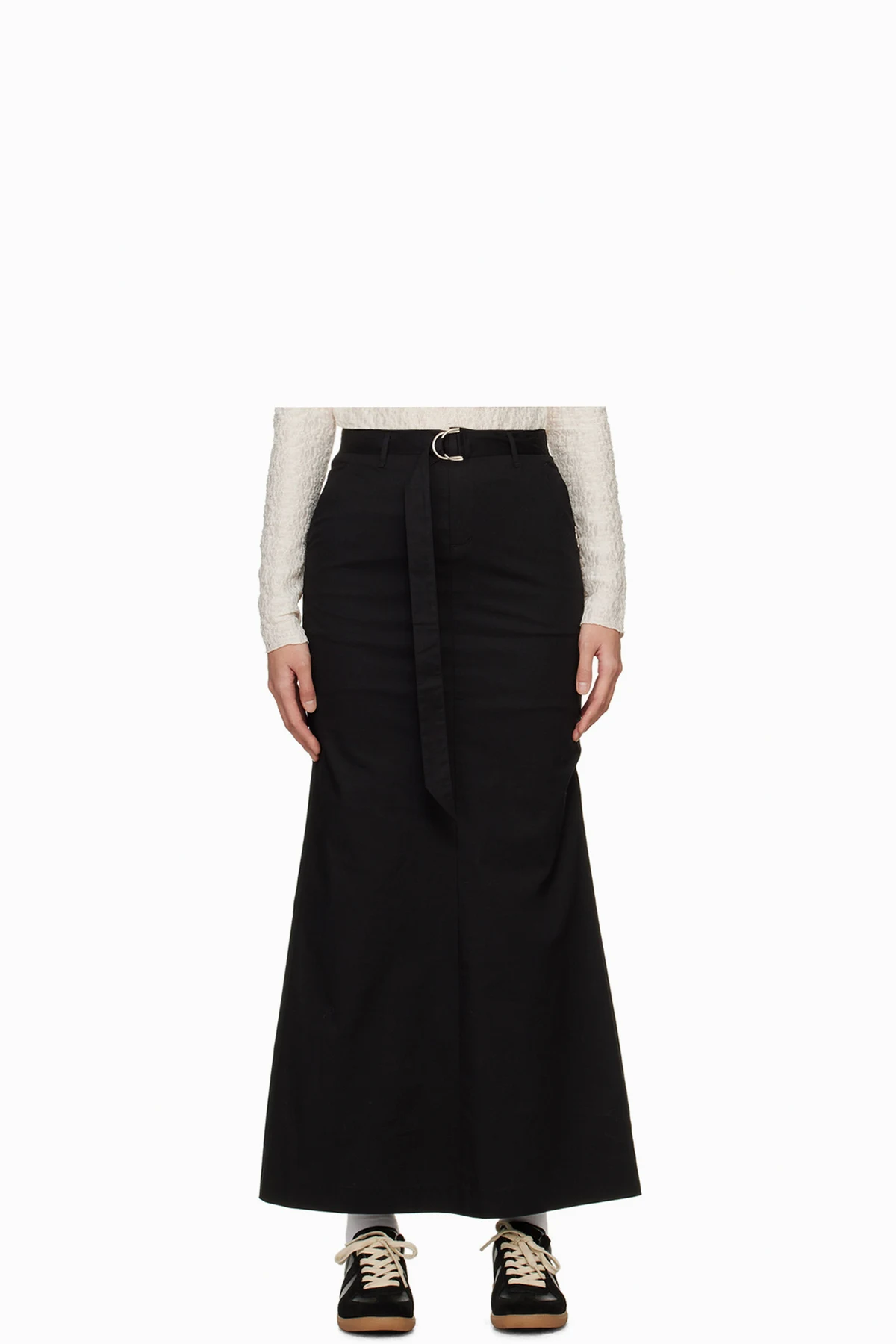 Black Belted Maxi Skirt
