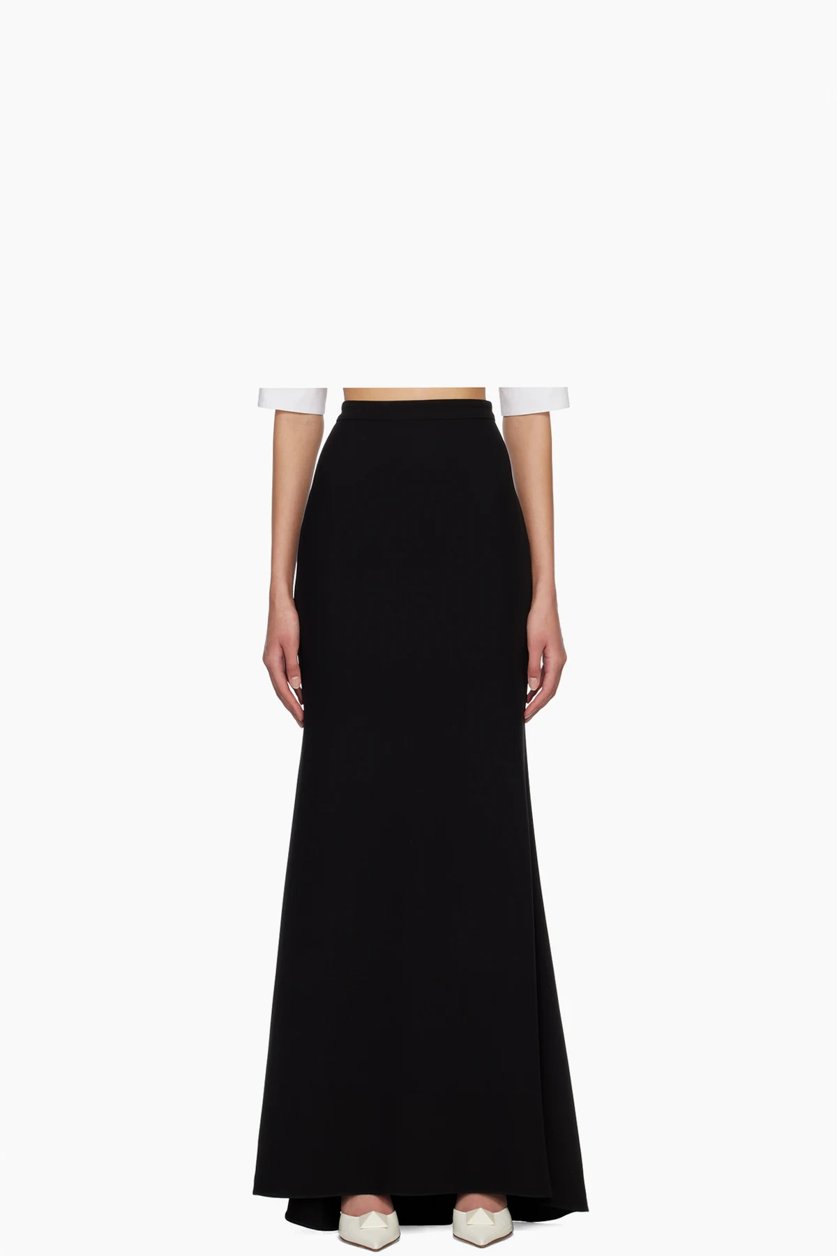 Black Flared Maxi Skirt