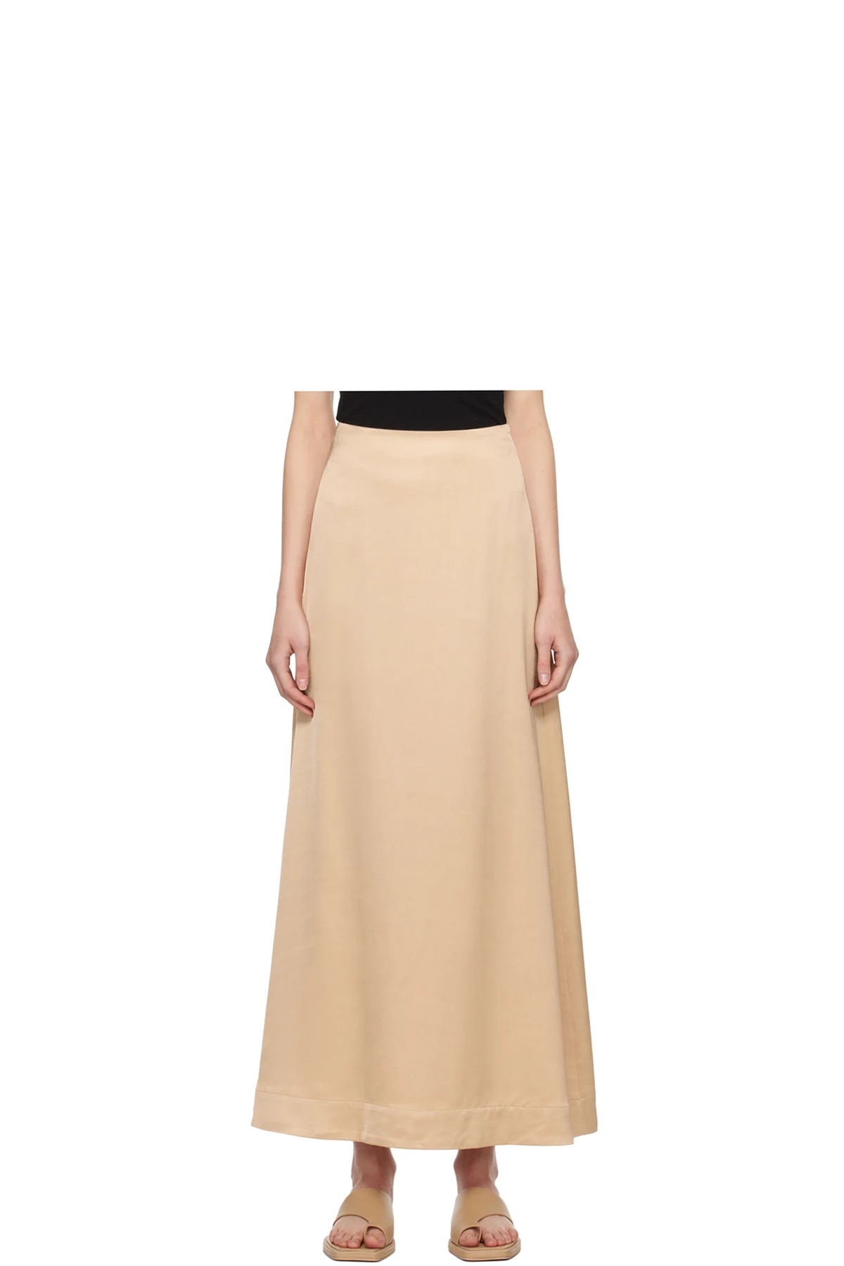 Beige Gilded Maxi Skirt