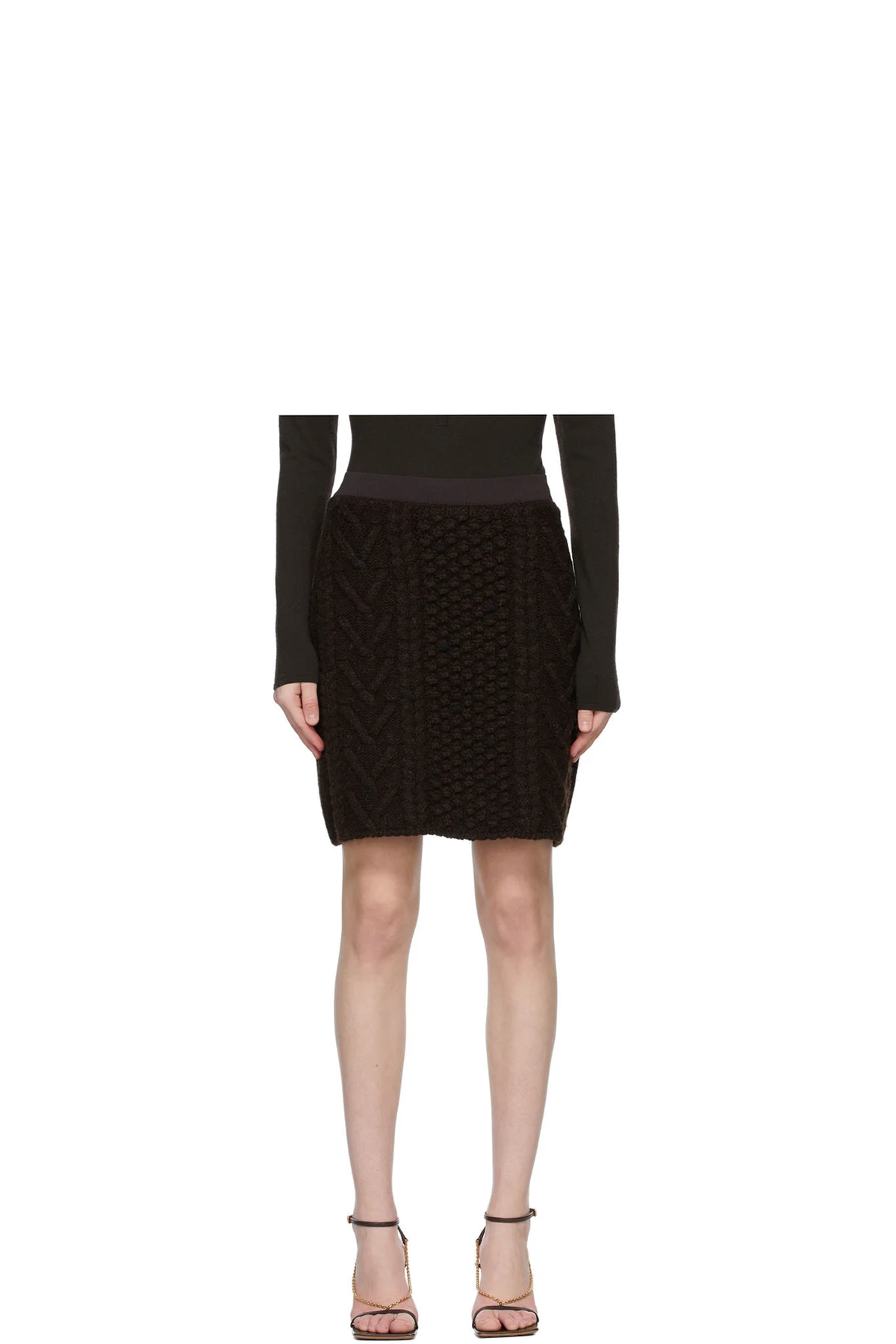 Brown Knit Wool Skirt
